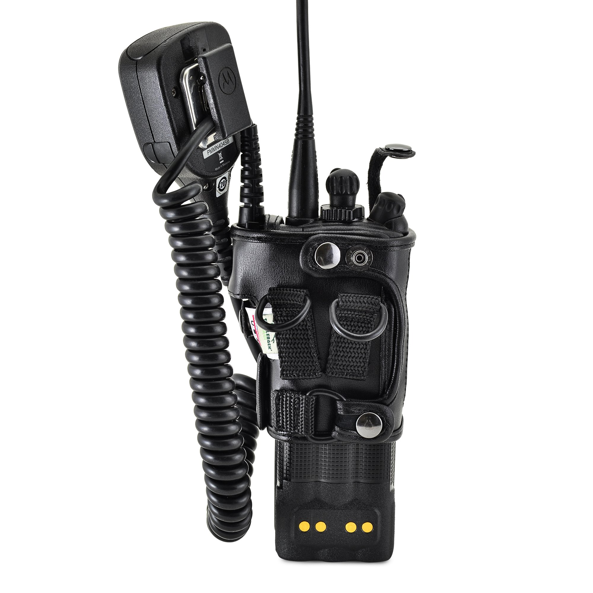 Motorola XTS3500 Radio Holster - Heavy Duty Black Leather Belt Case with D Rings for Fire, Police & Emergency Two-Way Radios | Secure Carry Holder for Models 1, 2 & 3 | Perfect for Duty Belt, Tactical Gear & First Responder Equipment