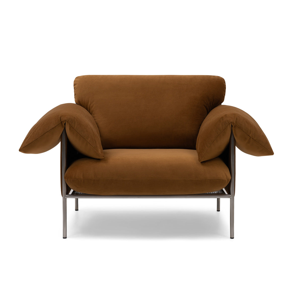 Modern Brushed Steel Frame Armchair - Sleek & Durable Dining Chair for Kitchen, Living Room, or Office - Comfortable Seating with Contemporary Design
