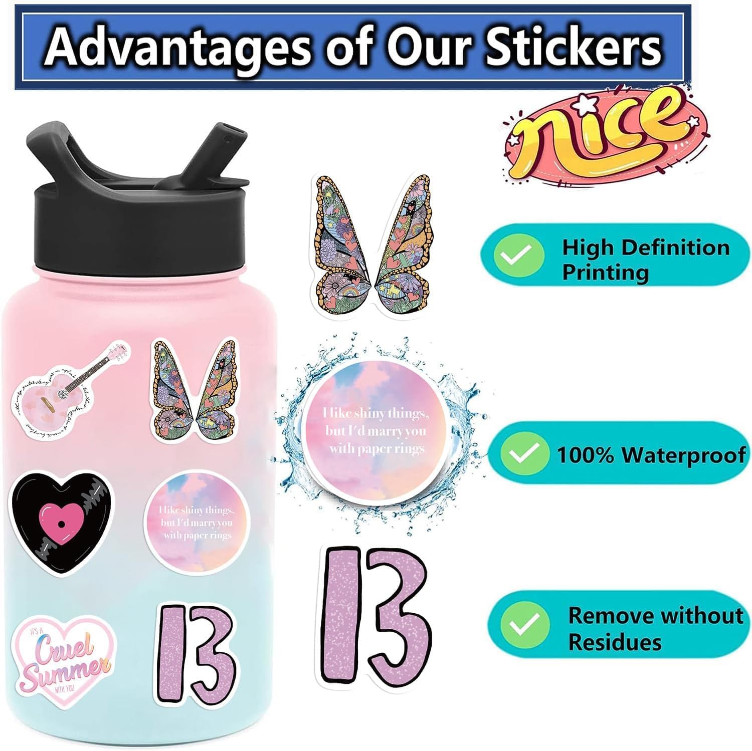 50PCS American Singer Stickers | Renaissance Drama Character Decals for Adults | Waterproof Vinyl Stickers for Water Bottle, Laptop & Phone | Birthday Party Decorations (20240666) | Perfect for DIY Crafts, Scrapbooking & Gift Wrapping