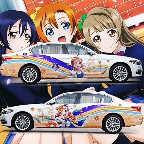 Love Live! Sunshine!! Chika Takami Waterproof Large Car Stickers - 2-Piece Anime Decal Set for Universal Vehicles - Perfect Gift for Anime Fans & Car Enthusiasts (Great for Personalizing Cars, Laptops, or Water Bottles)