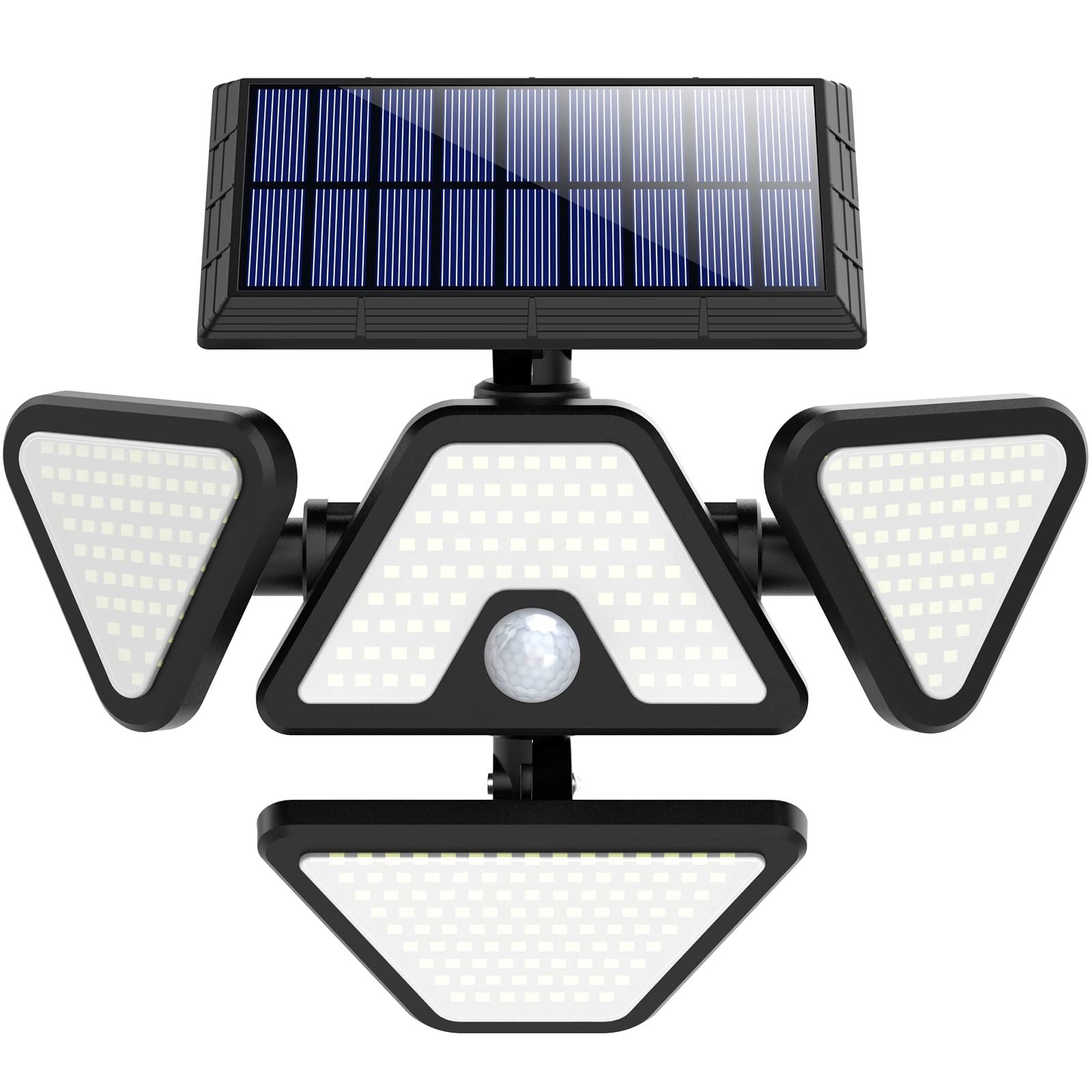 Luposwiten IP65 Waterproof Solar Lights Outdoor - 302 LED Motion Sensor Security Lights with 270° Wide Angle Illumination - 4 Head Solar Powered Outdoor Lighting for Yard, Patio, Fence, Deck, Garage, Garden - Perfect for Nighttime Safety and Landscape Decor
