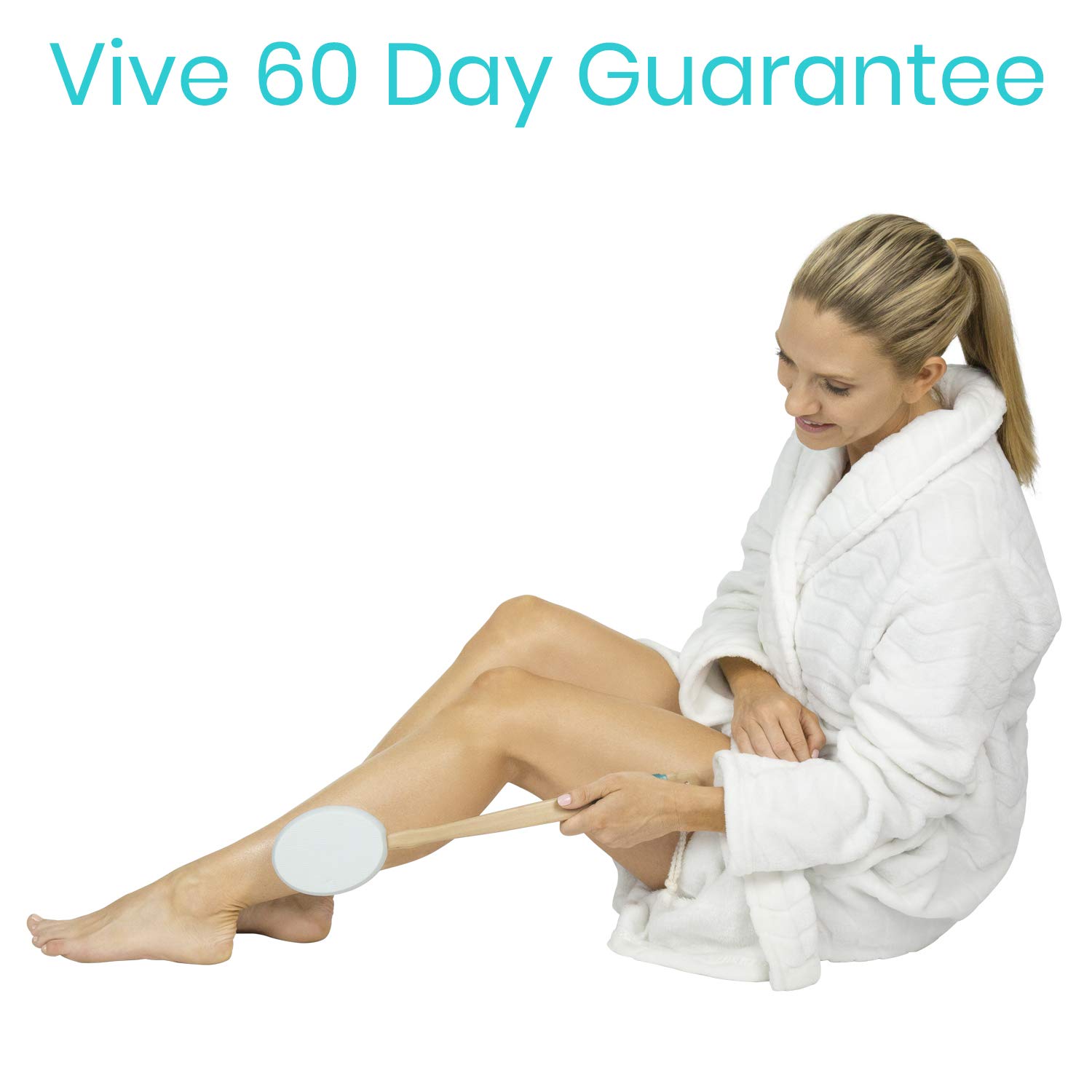 Vive Back Lotion Applicator Replacement Pads (6 Pack) - Long Handle Loofah Sponge for Shower & Bath - Self Application Body Scrubber for Skin Cream, Suntan, Aloe - Ideal for Men & Women - Perfect for Hard-to-Reach Areas & Spa-Like Home Experience