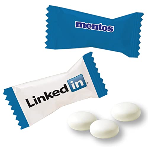 Custom Logo Mentos Individually Wrapped Mints - Bulk 2000 Pieces for Promotional Giveaways, Corporate Events & Brand Awareness Campaigns