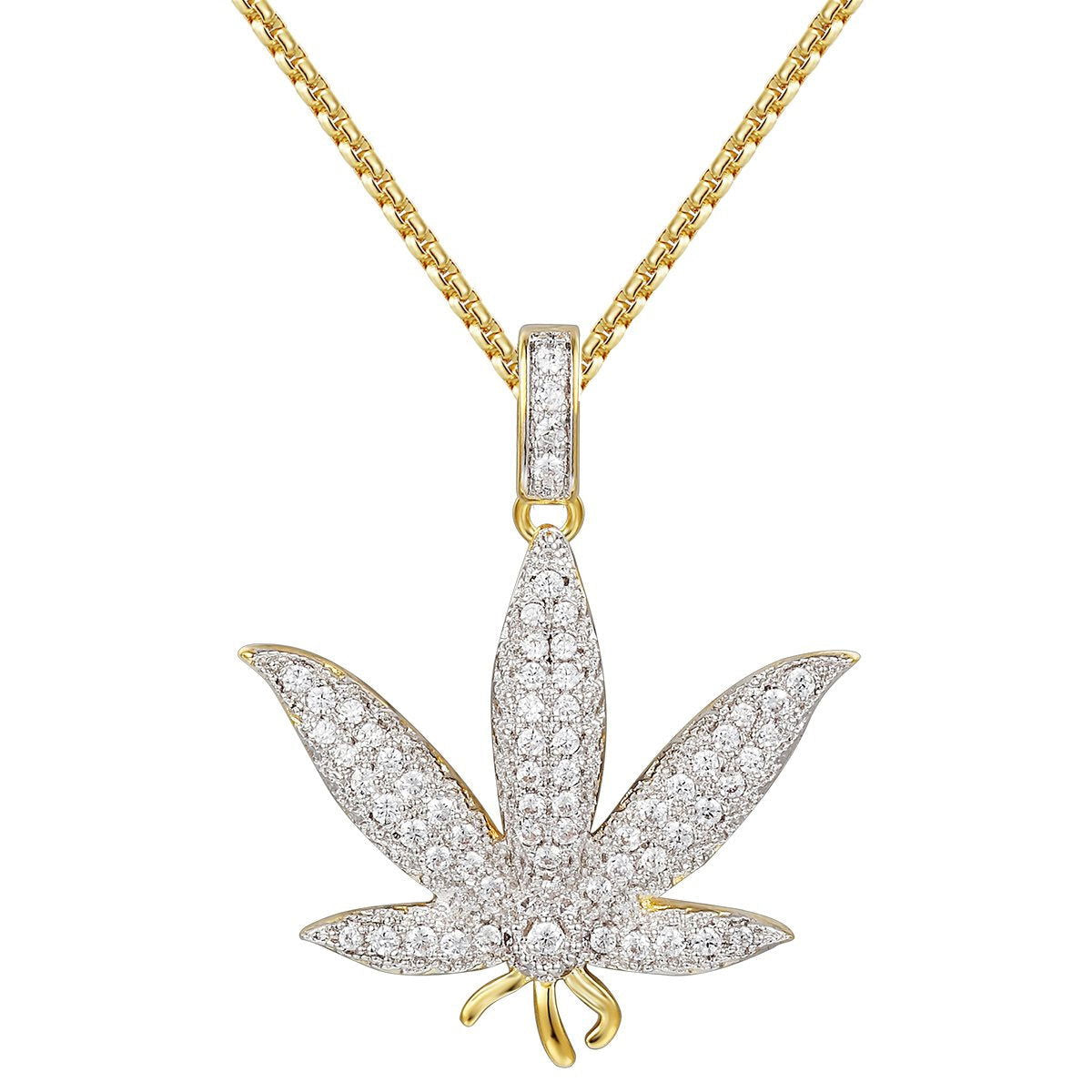 Men's Marijuana Leaf Cannabis Pendant Necklace - Trendy Weed Jewelry for Stoner Fashion & 420 Gifts - Perfect for Festivals, Parties & Everyday Wear