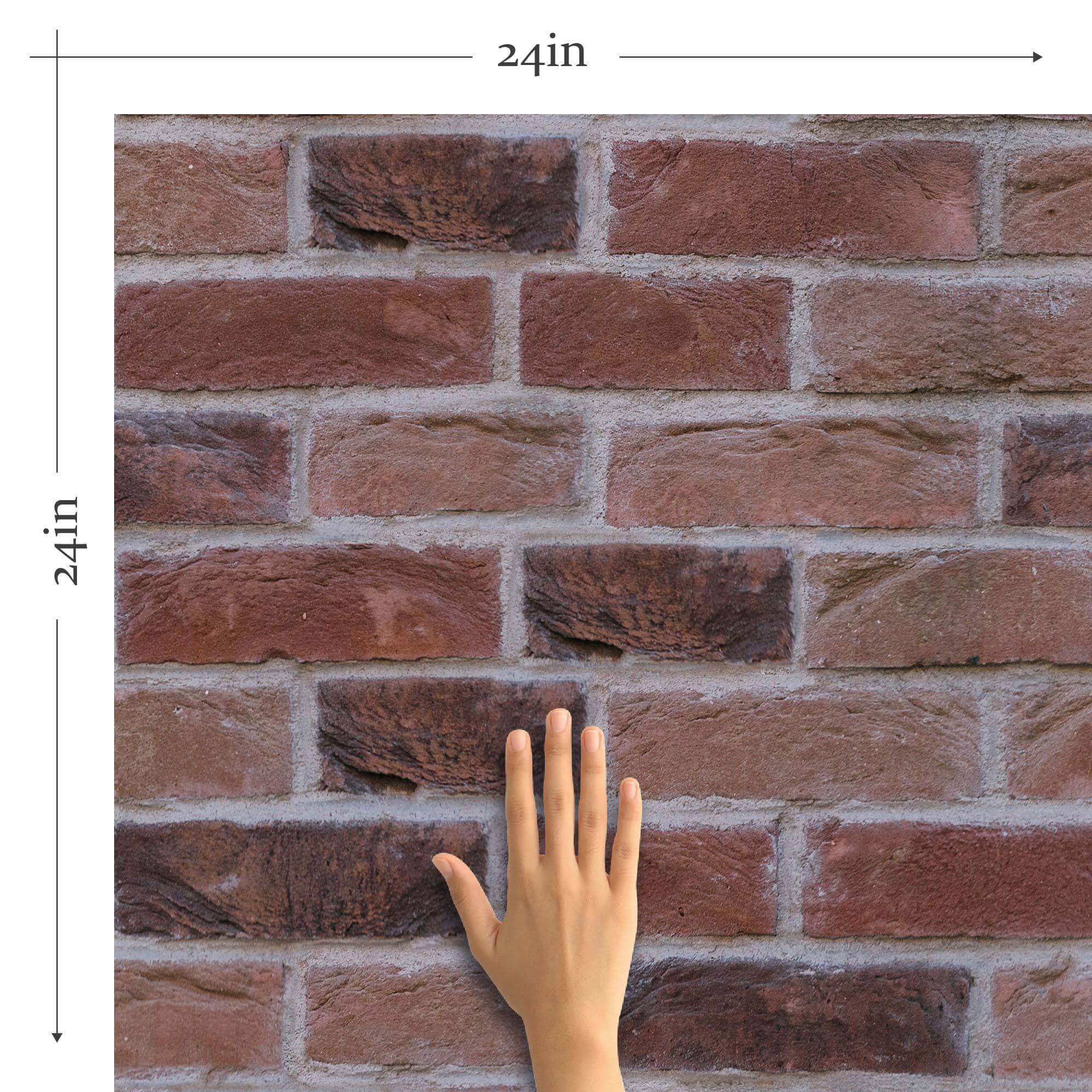 Red Brick Peel and Stick Removable Wallpaper 0656 - Self-Adhesive Decorative Wall Covering for Home Office, Bedroom & Living Room Decor