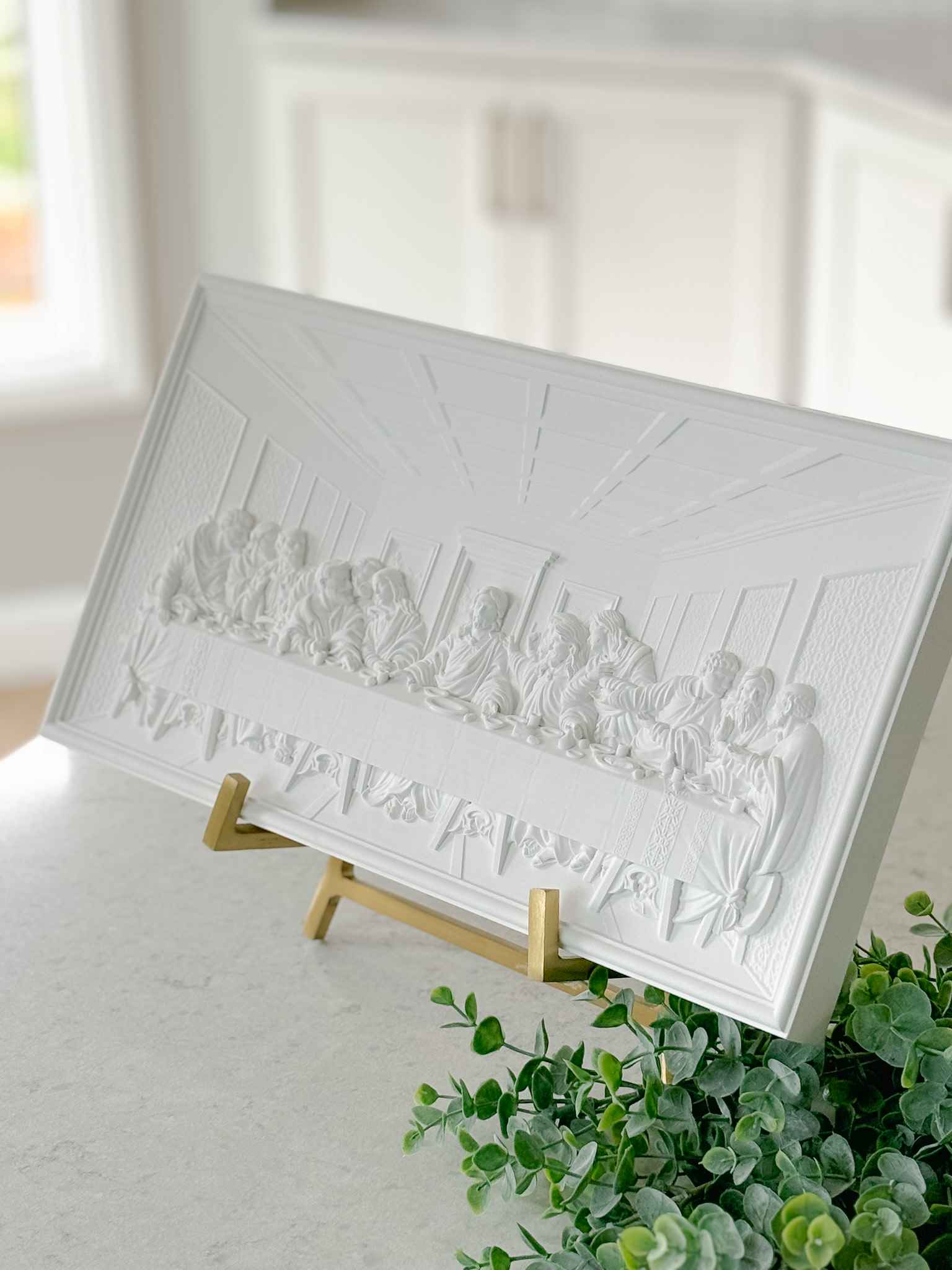 The Last Supper Wall Plaque - White Religious Home Decor for Christian Gifts & Church Interiors