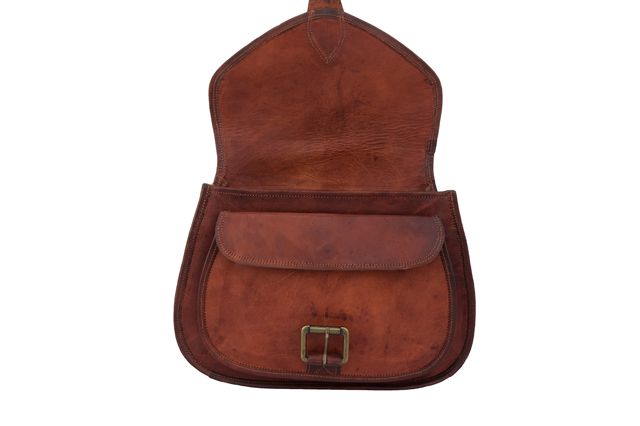 Vintage 13 Inch Leather Women's Satchel Messenger Shoulder Bag - Crossbody Purse Handbag for Work, Travel & Everyday Use