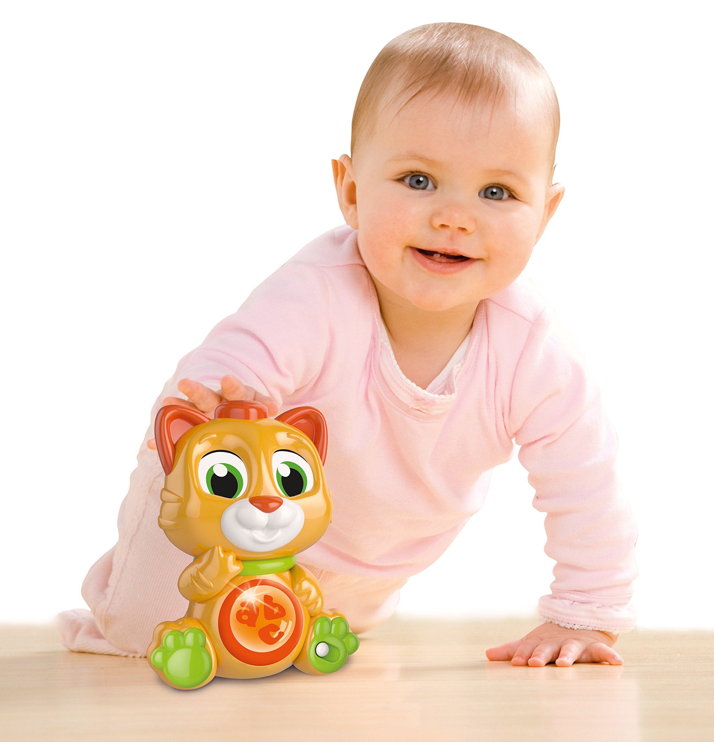 Clementoni Baby 17219 - Miao Miao Emotions & Cuddles Interactive Talking Electronic Game for Toddlers 10+ Months with Batteries Included - Italian Version | Early Learning Toy for Sensory Development & Parent-Child Bonding