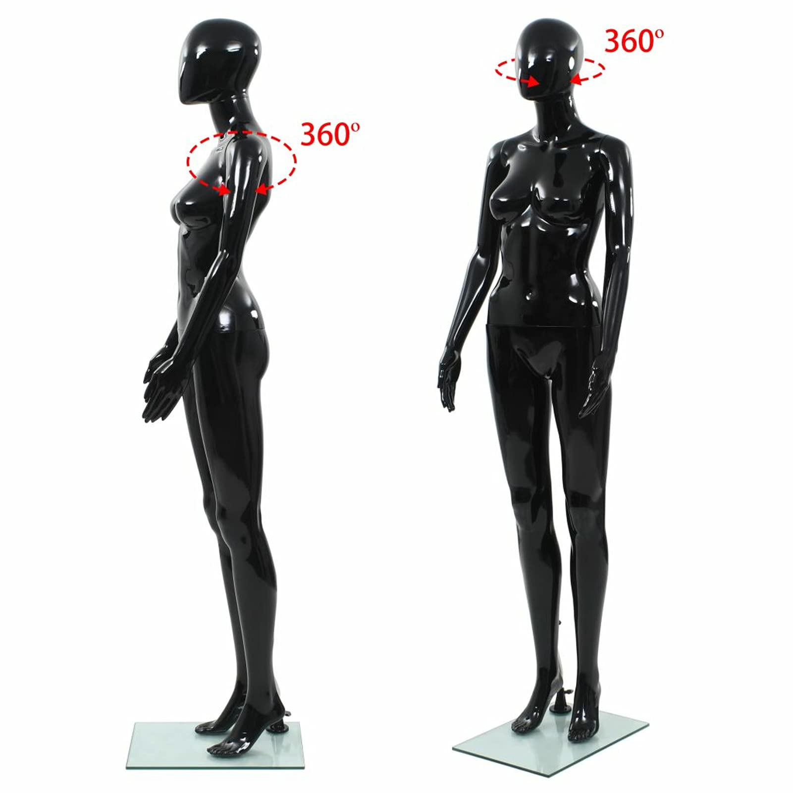 Full Body Female Mannequin with Glass Base - 68.9