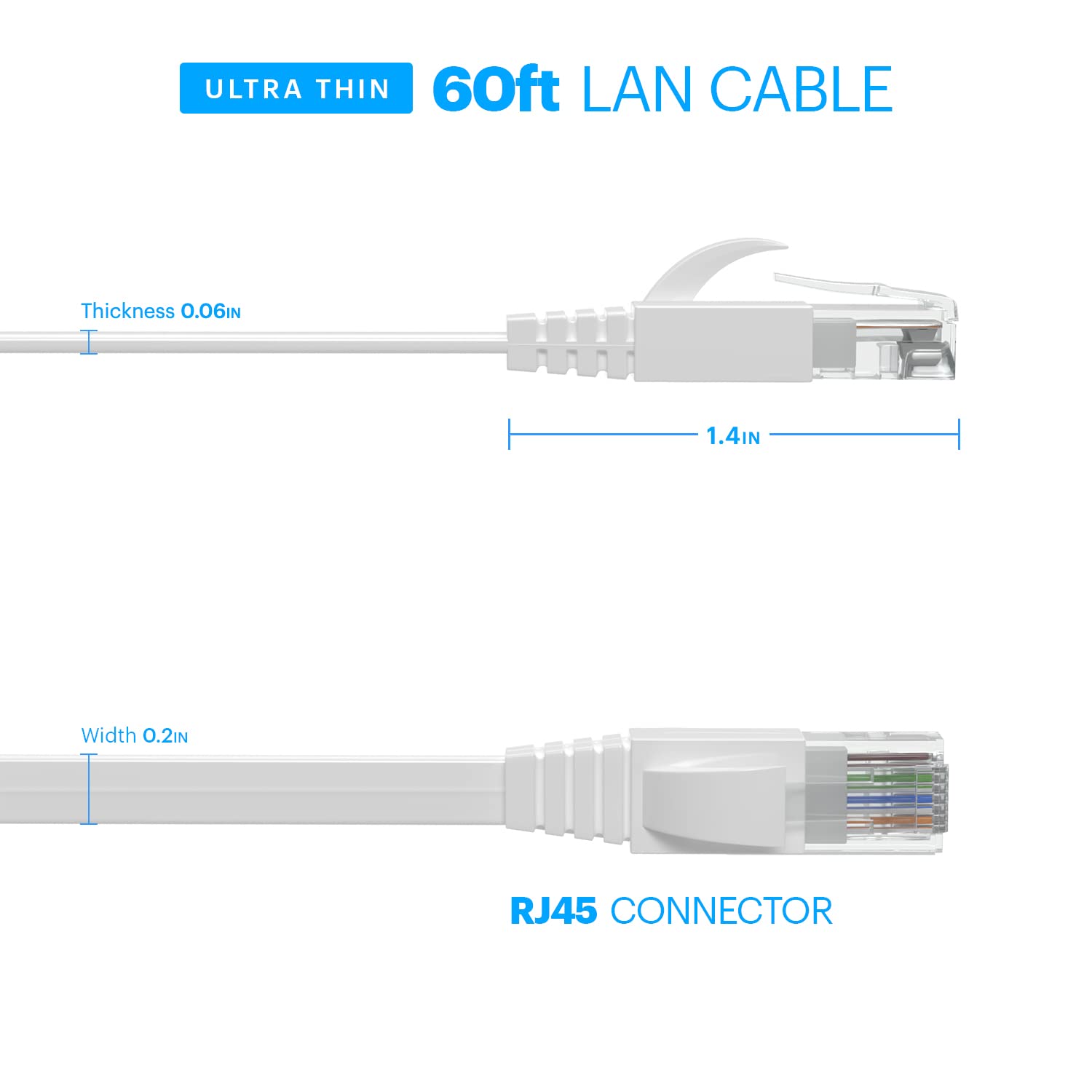 Amcrest CAT6E 4K-Rated 60ft POE Ethernet Cable - High-Speed Internet & Network Cable for PoE Security IP Cameras, Smart TVs, Gaming Consoles (PS4/Xbox One), Routers & Computers - Perfect for Home & Office Networking