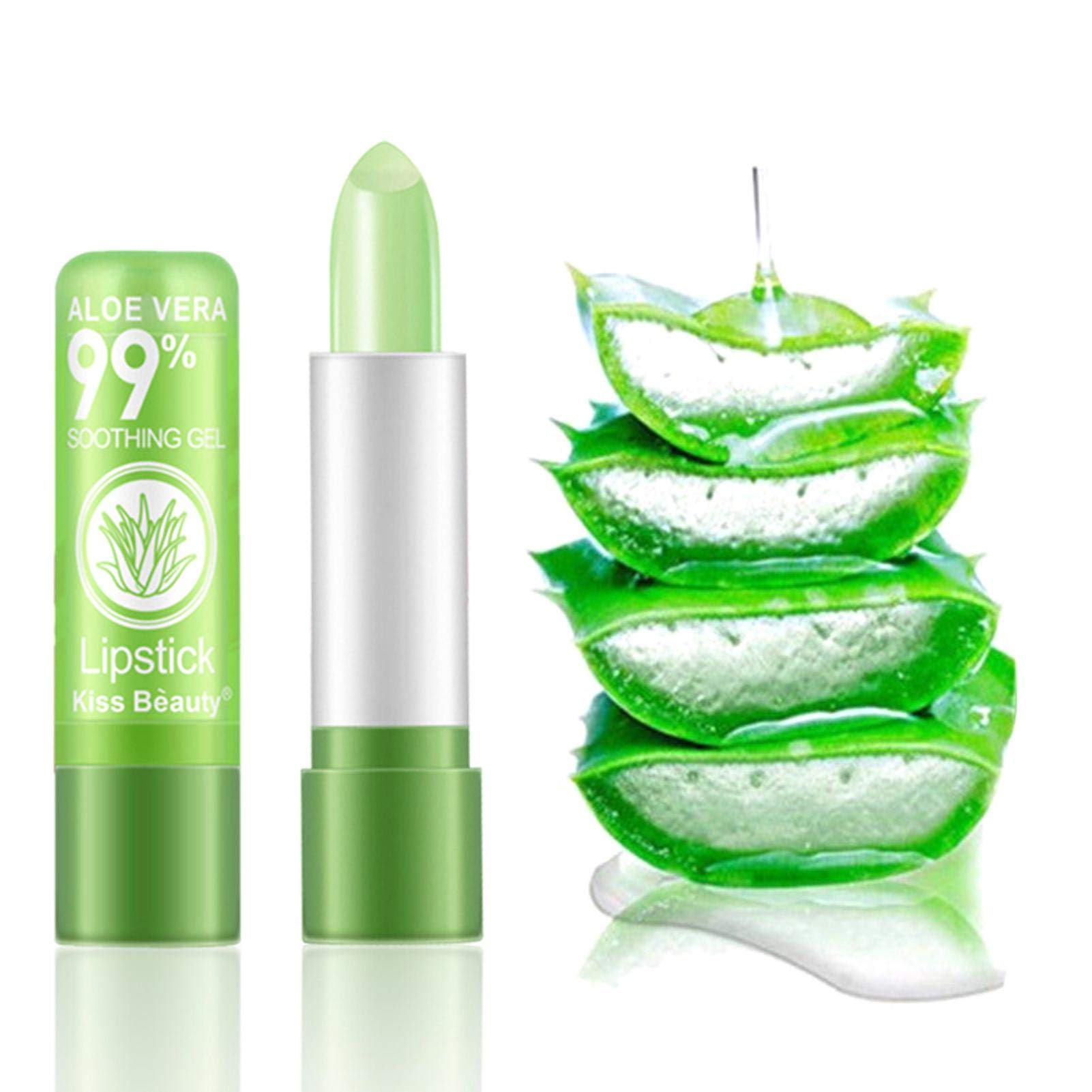 2 Pack Aloe Vera Lipstick - Long Lasting Nutritious Lip Balm with Moisturizing Magic Temperature Color Changing Effect | Hydrating Lip Gloss for Dry Lips, Perfect for Daily Use, Travel & Gifts