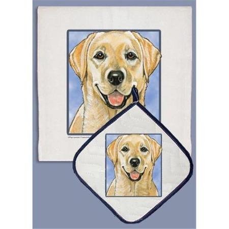 Premium Labrador Yellow Dish Towel and Pot Holder Set (DP566A) - Absorbent Kitchen Towels for Cooking, Baking & Cleaning - Perfect for Home, Restaurant & Gift Use