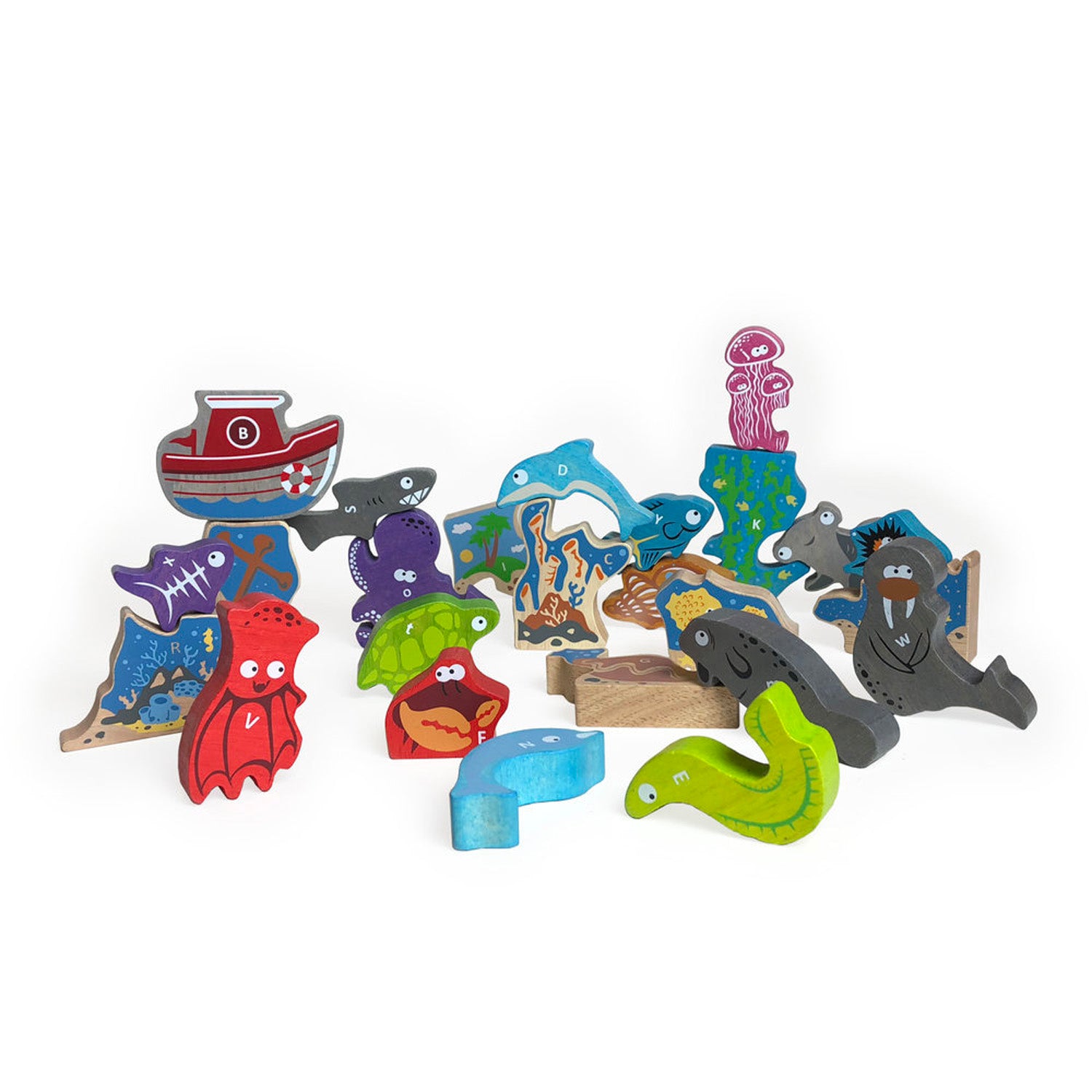 BeginAgain Ocean A To Z Puzzle - Educational Alphabet Wooden Toy for Kids, Perfect for Learning Letters & Marine Life - Great for Preschool, Classroom, and Home Playtime