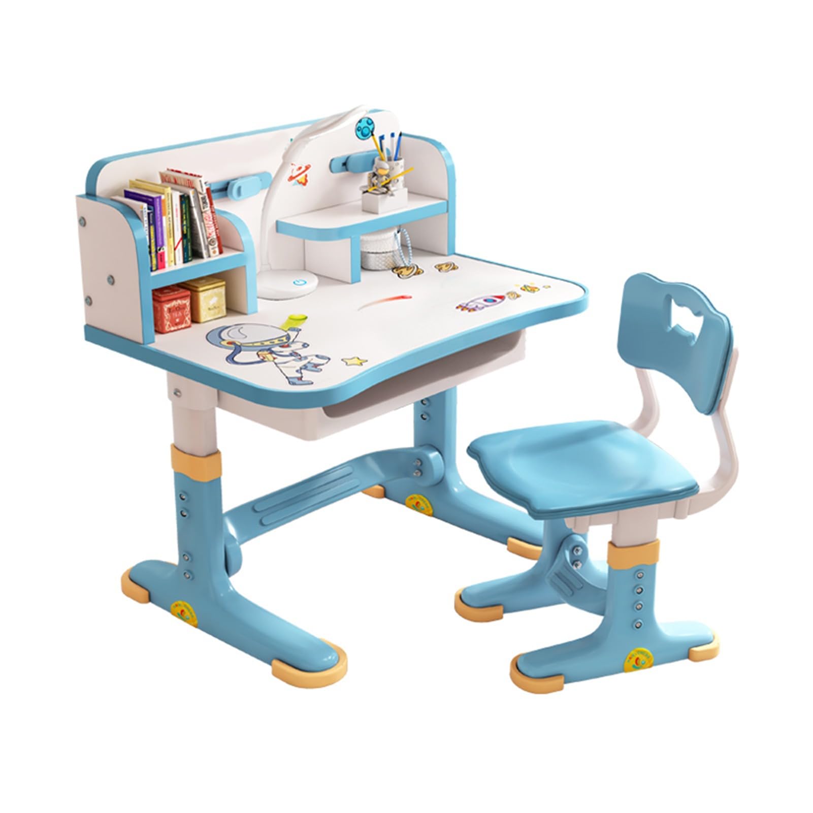Adjustable Kids Table and Chair Set - Ergonomic Study Desk for Toddlers 3-15 Years with Drawers & Footrest - Perfect for Boys & Girls Learning, Drawing, and Playtime Activities