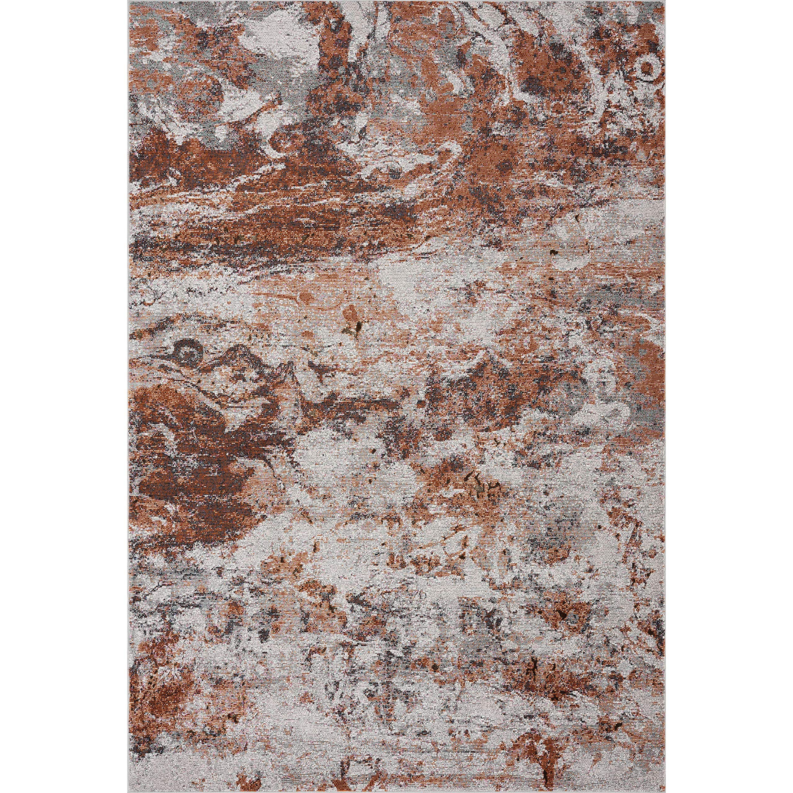 LR Home Nimbus Abstract Mojave Meteorite Area Rug - Modern Bohemian Style Non-Slip Living Room Carpet for Bedroom, Dorm & Office Decor