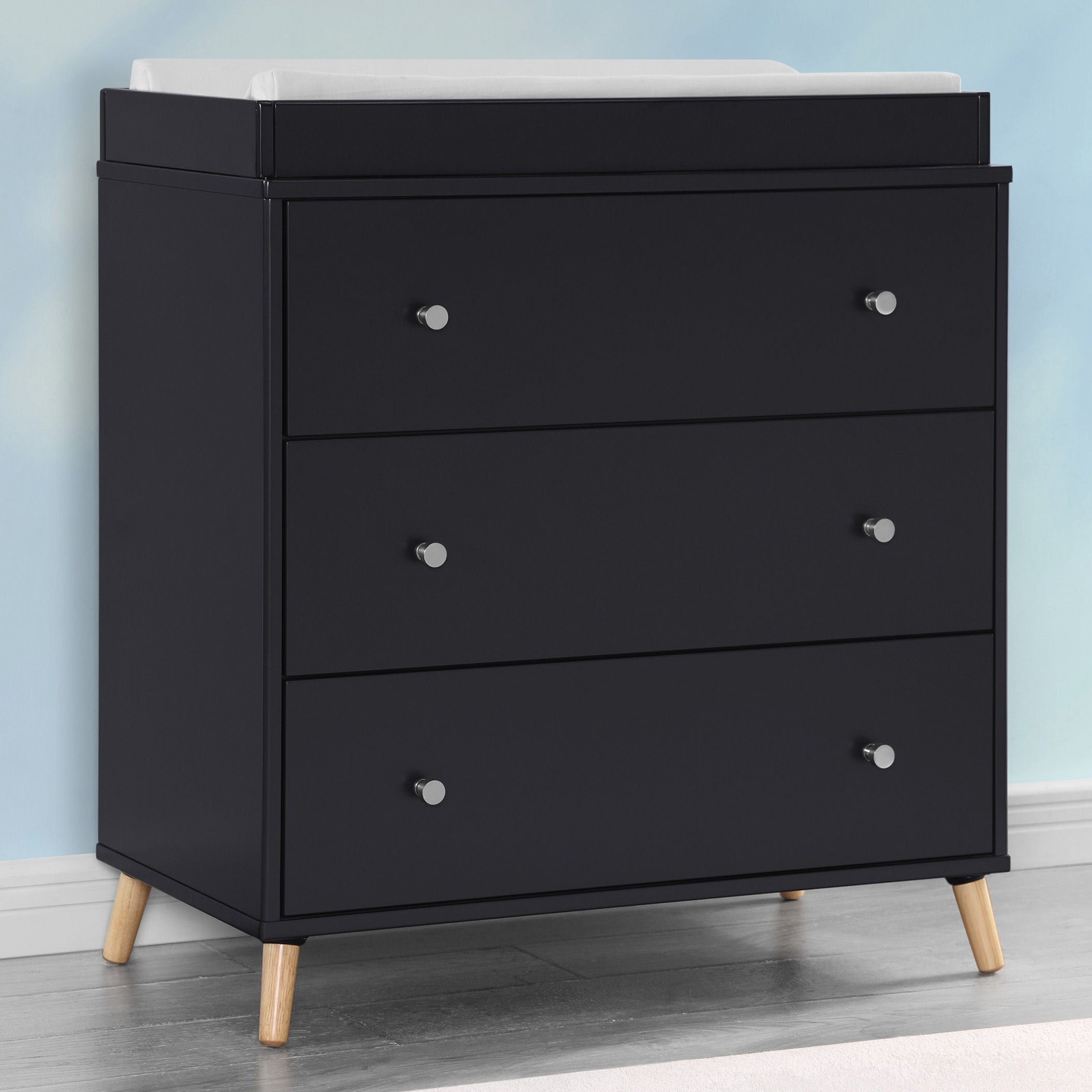 Jordan 3-Drawer Dresser with Interlocking Drawers - Sturdy Bedroom Storage Furniture for Clothes & Accessories | Perfect for Master Bedroom, Guest Room or Dorm Organization