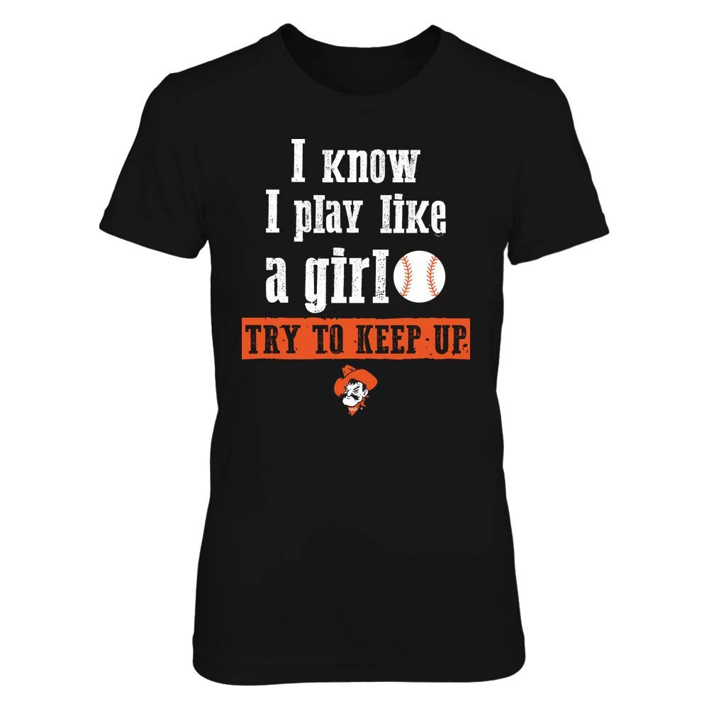 Oklahoma State Cowboys Softball T-Shirt for Women - Play Like A Girl Team Fan Apparel - Game Day, Practice & Casual Wear