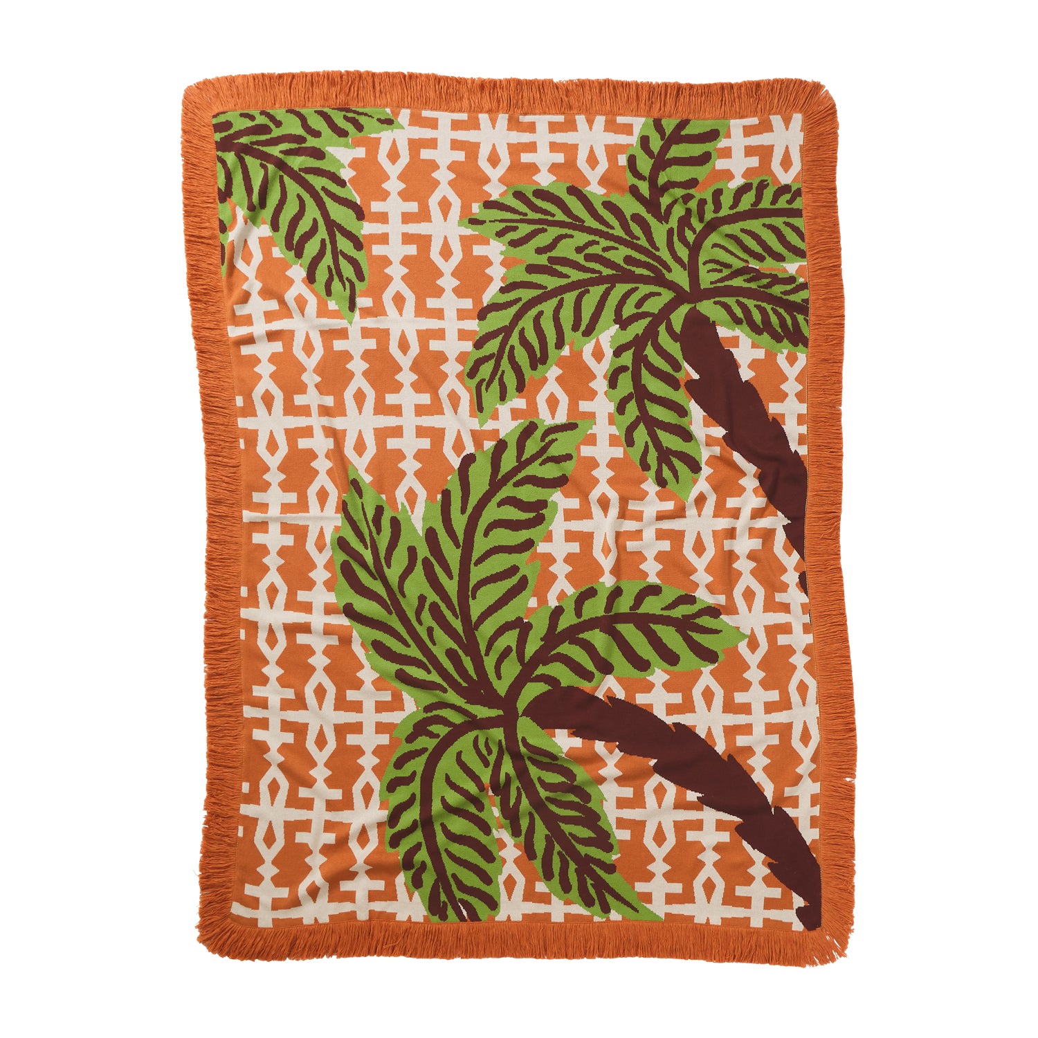 Amata Soft Palm Knit Throw Blanket - Cozy Lightweight Knitted Afghan for Sofa, Bed & Couch - Perfect for Living Room, Bedroom & Home Decor