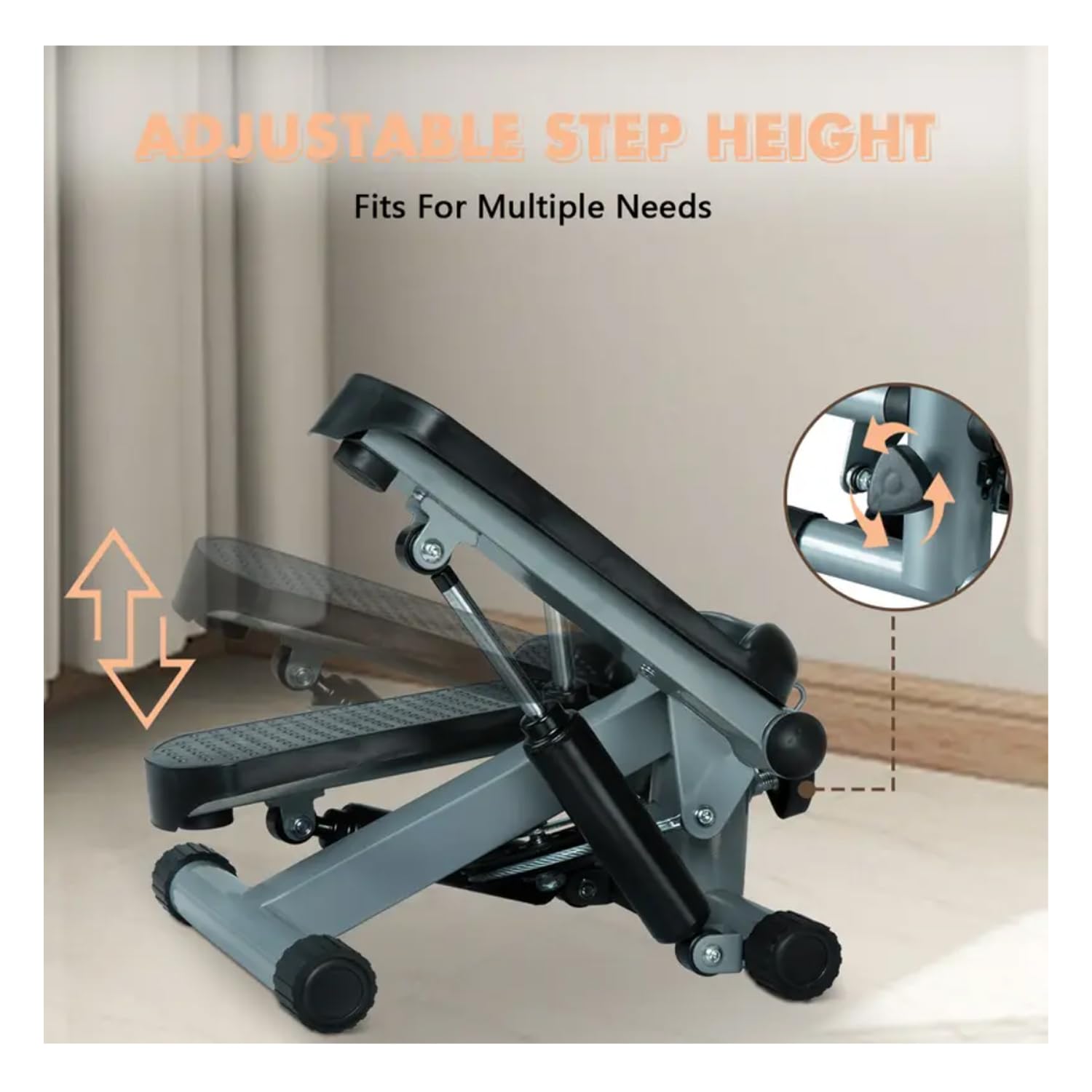 Best Hydraulic Fitness Stepper with Resistance Bands for Home Workouts - Full Body Exercise Equipment with LCD Monitor (220LBS Capacity) - Perfect for Cardio, Leg Toning & Small Space Fitness