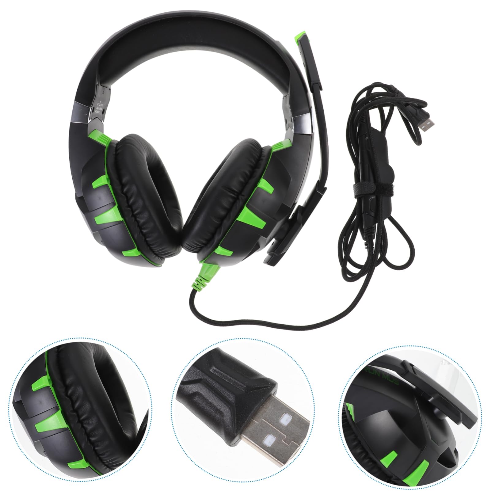 Mikikit Noise Cancelling Gaming Headphones with Microphone - Over Ear Stereo Sound Headset for PC, Laptop, PS5, Xbox - Comfortable for Long Gaming Sessions & Online Meetings