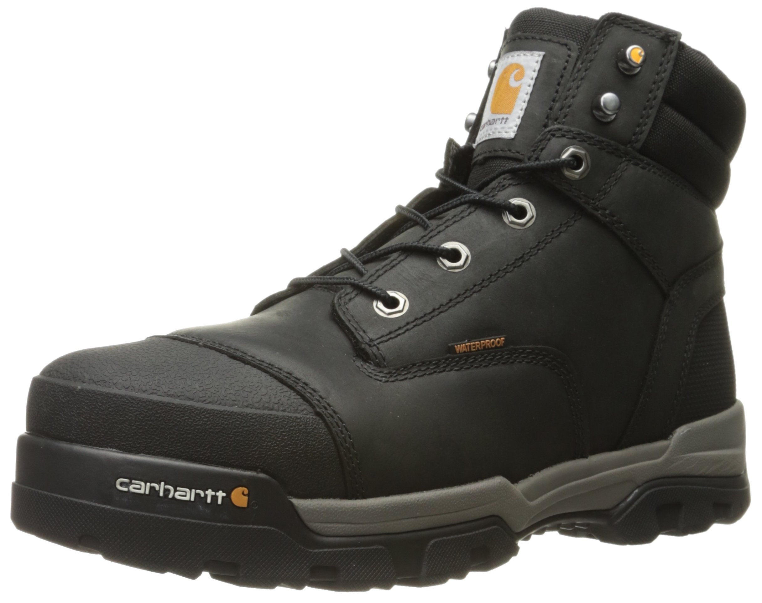 Carhartt Men's 6-Inch Energy Black Waterproof Steel Toe Work Boots CME6351 - Durable Industrial Safety Shoes for Construction, Warehouse & Outdoor Work
