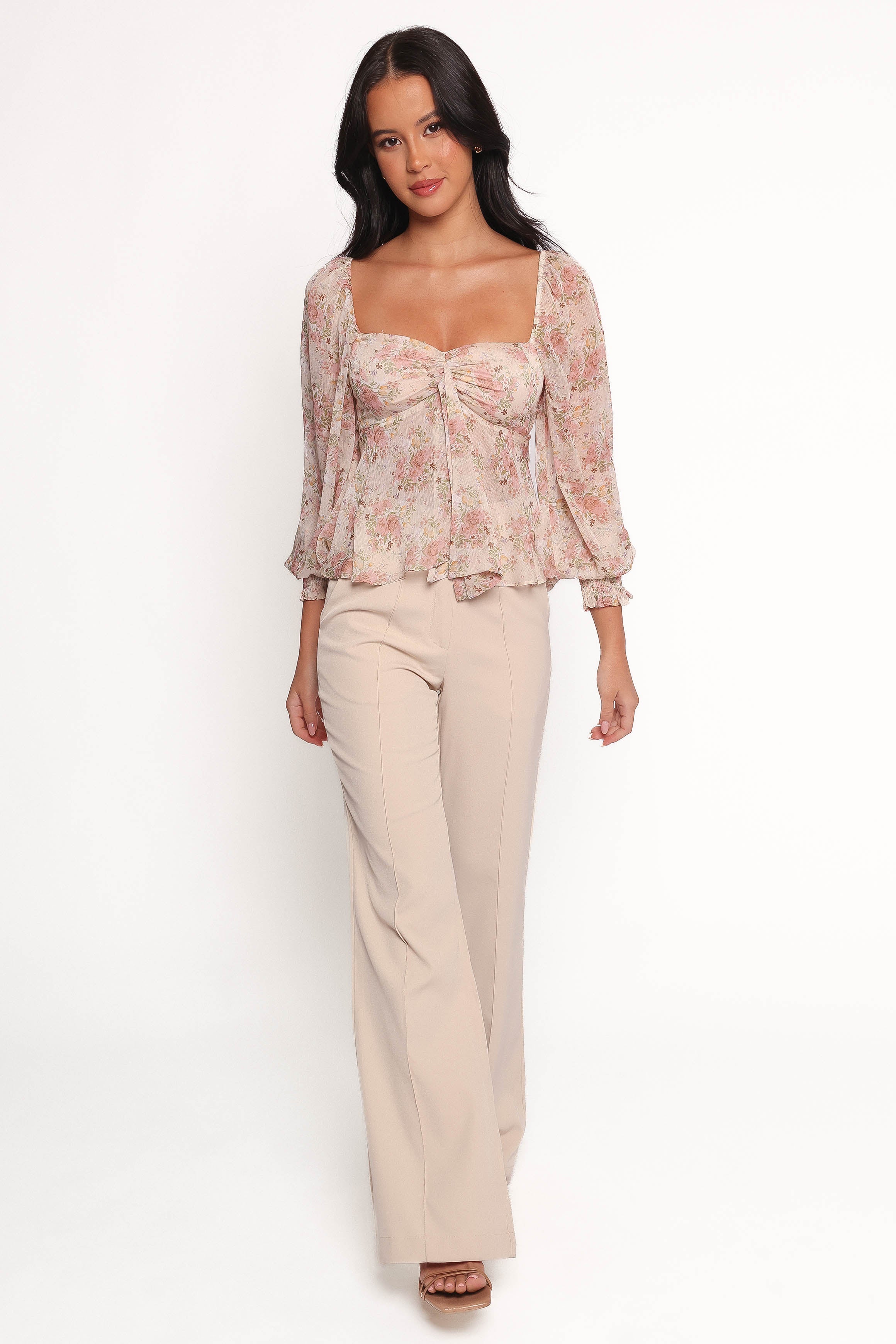 Darrie Women's Long Sleeve Blush Top - Soft Stretch Casual Shirt for Work, Date Night & Everyday Wear