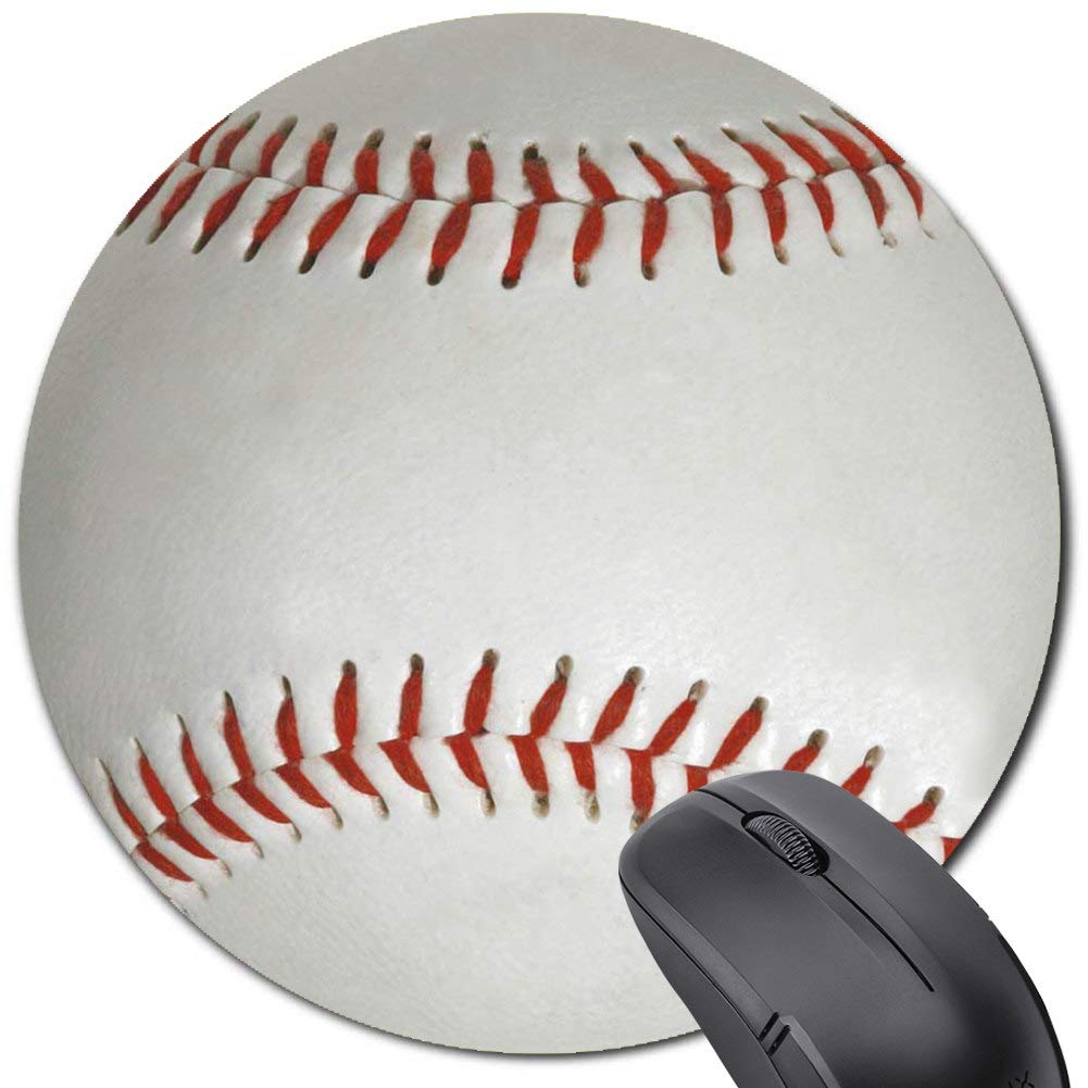 Custom Round Mouse Pad with Baseball Design - Non-Slip Rubber Gaming Mouse Mat for PC, Laptop & Office Use