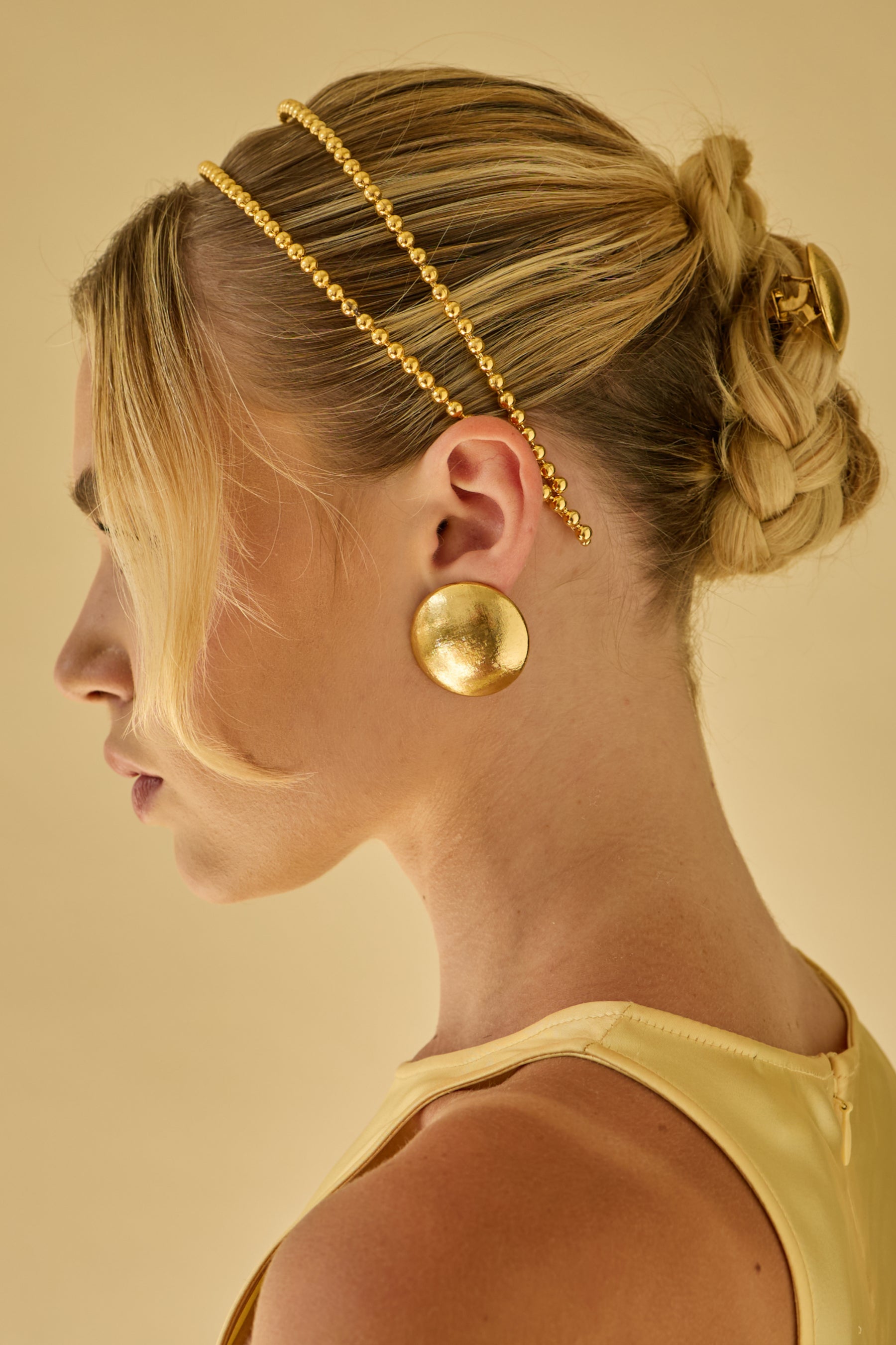 Kelly Dome Stud Earrings for Women - Minimalist Gold Plated Hoop Earrings for Everyday Wear | Perfect for Work, Date Night & Gifting