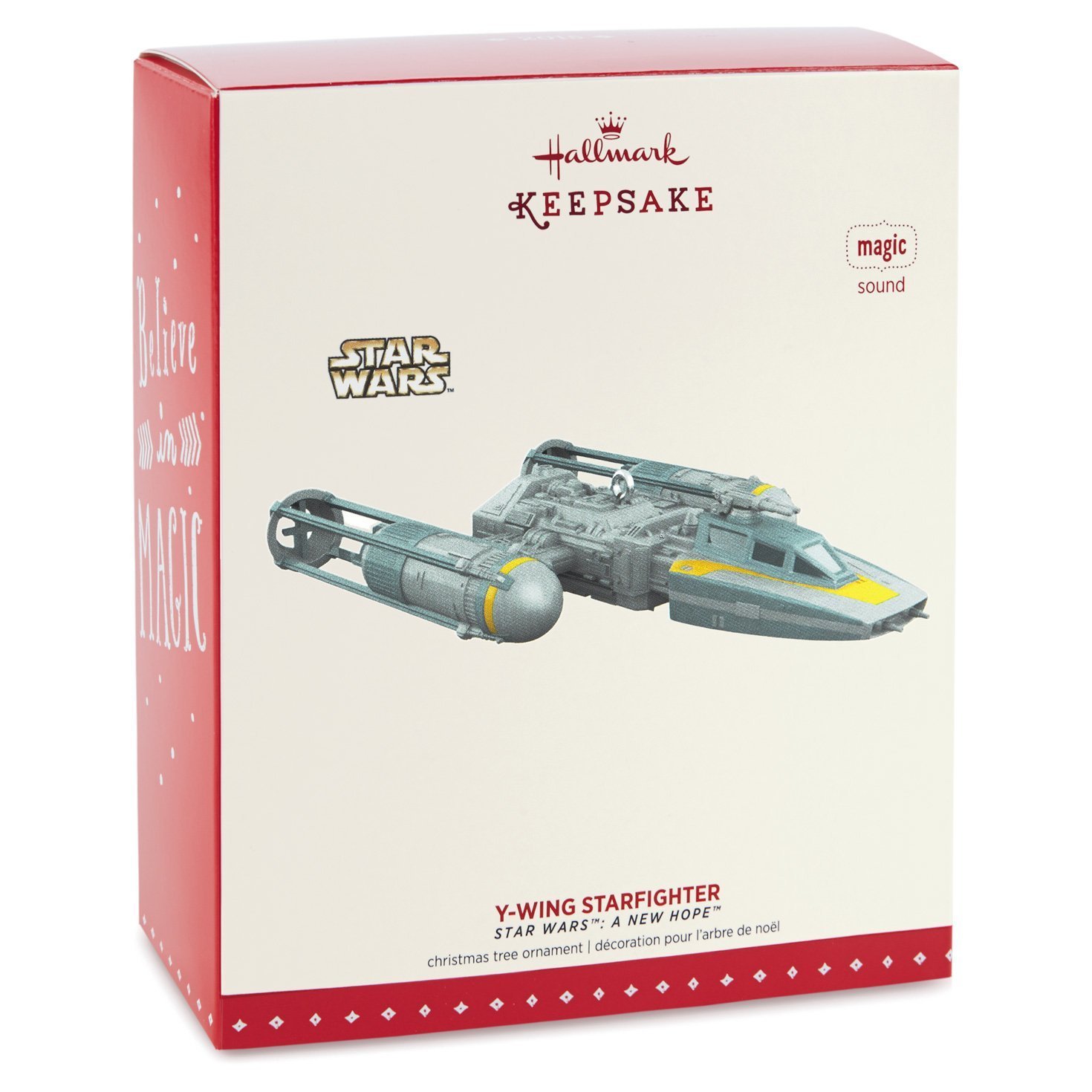 Hallmark 2015 Star Wars A New Hope Y-wing Starfighter with Sound Effects - Collectible Movie Memorabilia for Fans & Gift for Sci-Fi Enthusiasts