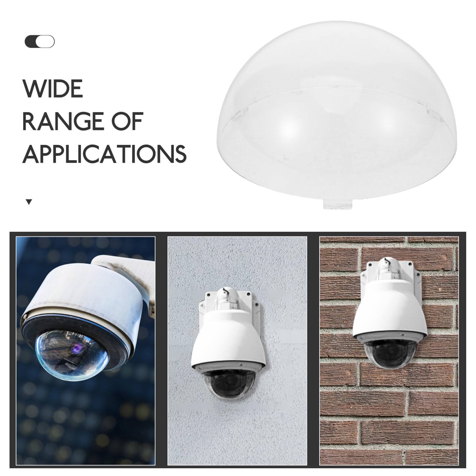 Ciieeo Clear Outdoor CCTV Dome Cover - Replacement Protector for Security Cameras, Pet Dog Fence & Window Surveillance - Durable Hemisphere Shell Housing for Home & Business Security