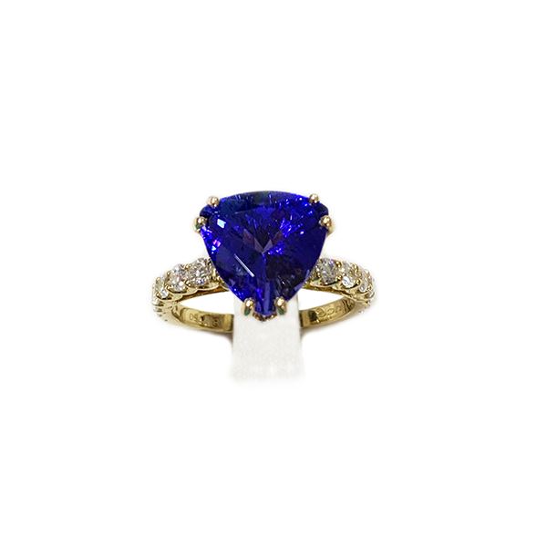 18K Yellow Gold Tanzanite Ring for Women - Elegant Tanzanite Gemstone Jewelry for Engagement, Wedding & Special Occasions
