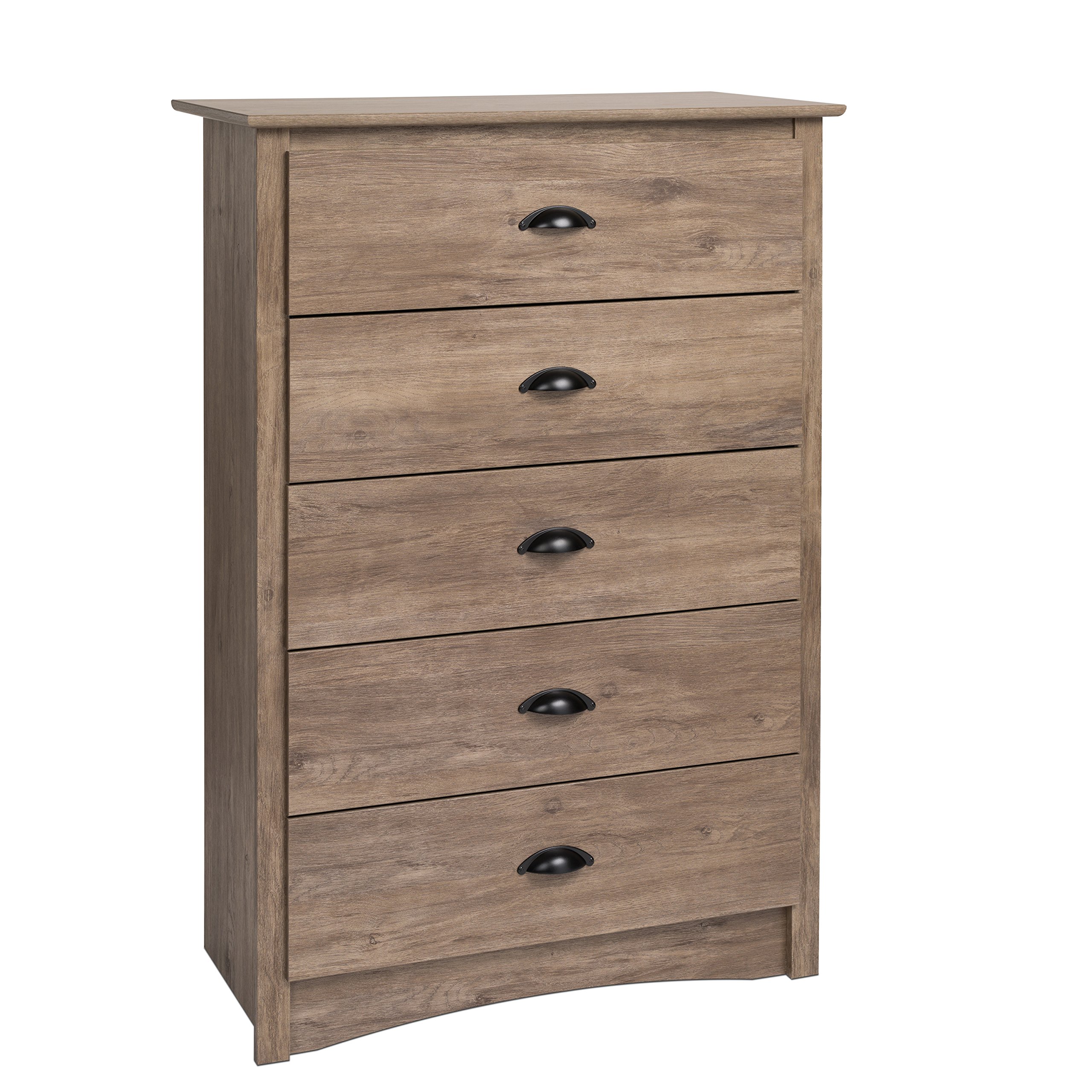 Prepac Salt Spring 5-Drawer Chest & 6-Drawer Dresser Set in Drifted Gray - Modern Bedroom Storage Furniture for Clothes, Linens, and Accessories Organization