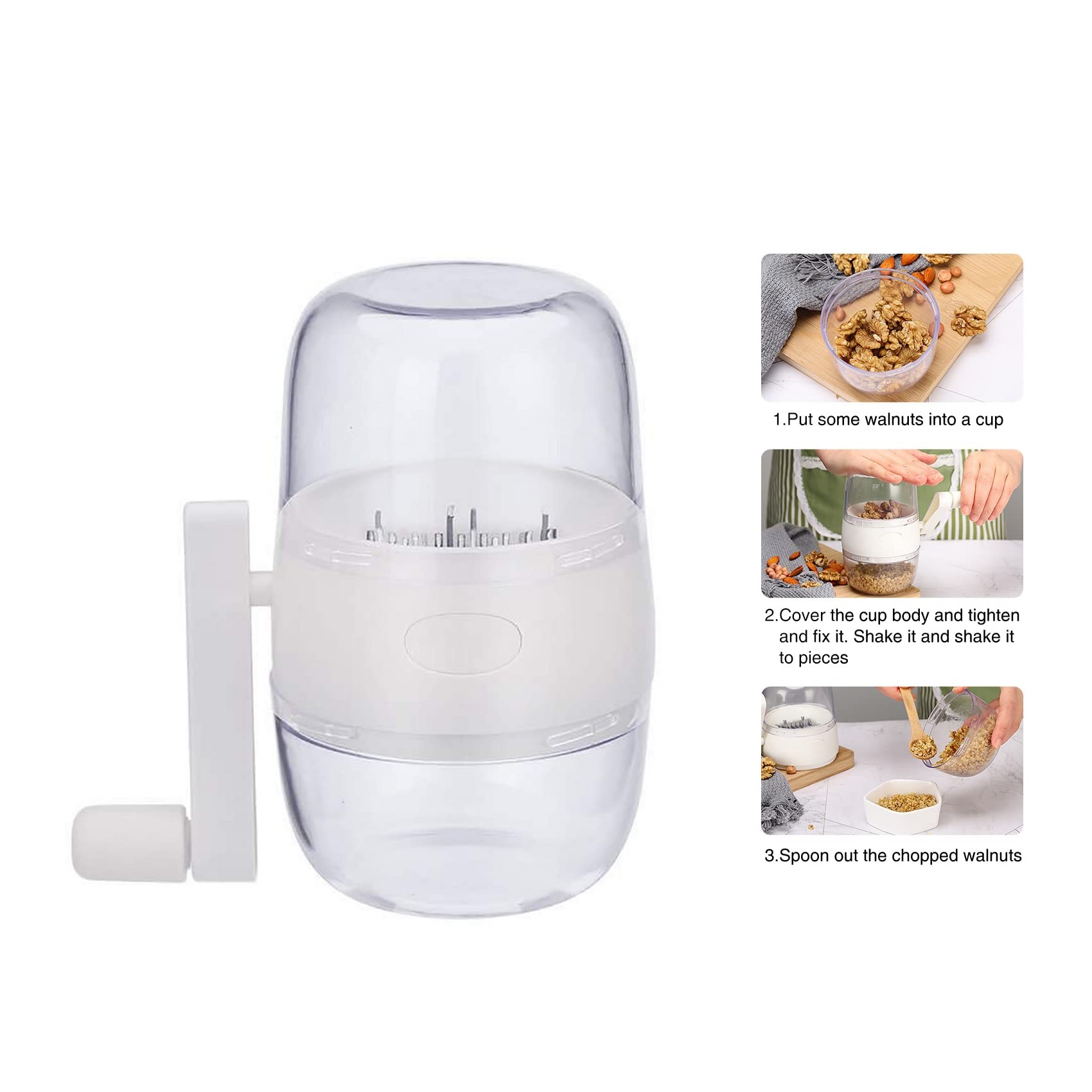 Premium Manual Food Chopper - Hand Crank Nut Grinder for Walnuts, Pecans & Garlic | Portable Multi-Function Kitchen Tool for Chopping, Shredding & Making Toppings | Perfect for Baking, Cooking & Meal Prep