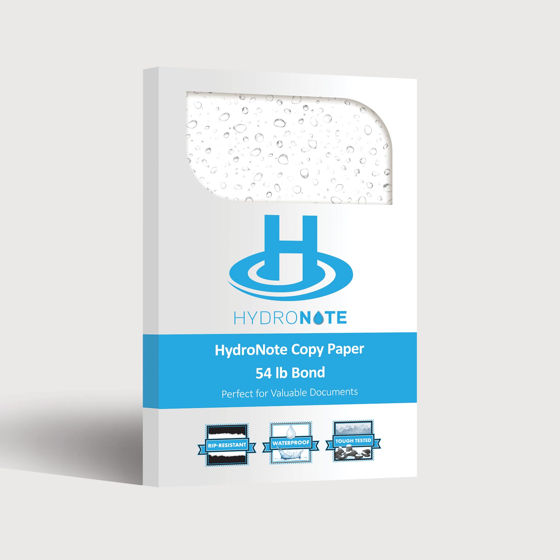 Waterproof Copy Paper - Hydronote 54lb Multipurpose 8.5” x 11” Printer Paper, Bulk 1500 Sheets for Inkjet & Laser Printers - Rainproof, Weatherproof, Tear-resistant for Outdoor Use, Boating, Camping & Wet Environments