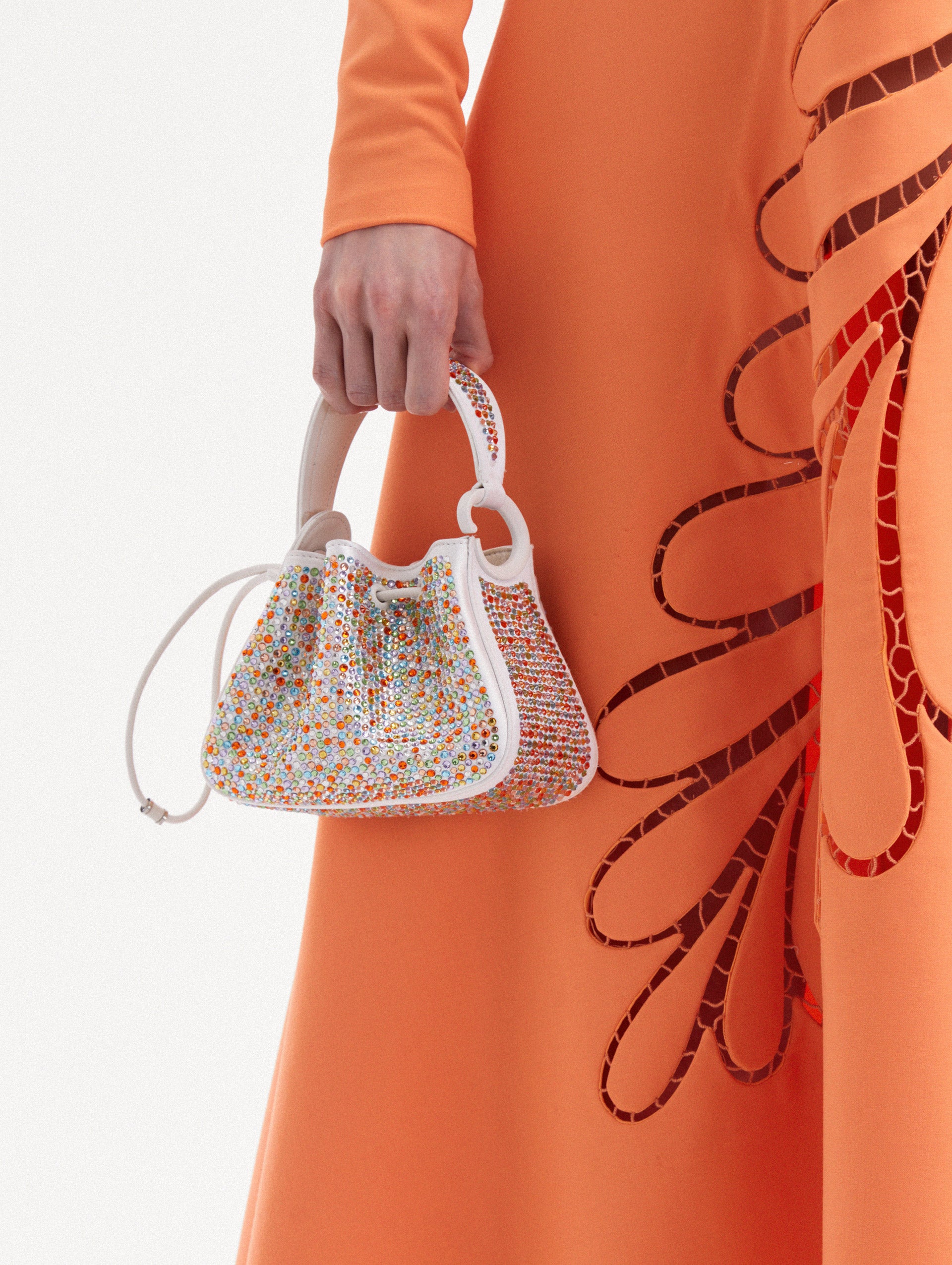 Nano Confetti Pavé O Handle Bag - Stylish Mini Crossbody Purse for Women, Fashionable Evening Clutch with Rhinestone Embellishments | Perfect for Parties, Weddings & Night Out
