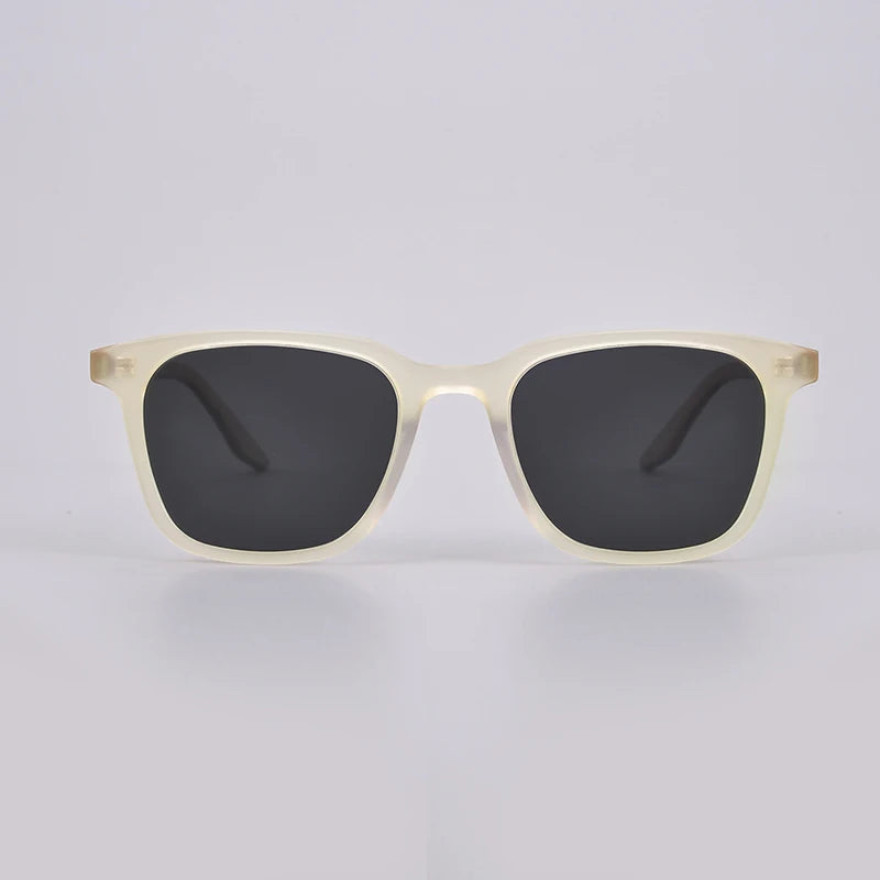 Black Polarized Square Acetate Sunglasses for Men - Full Rim Classic Frame 9020 | UV Protection, Driving, Outdoor Activities & Fashion Accessory