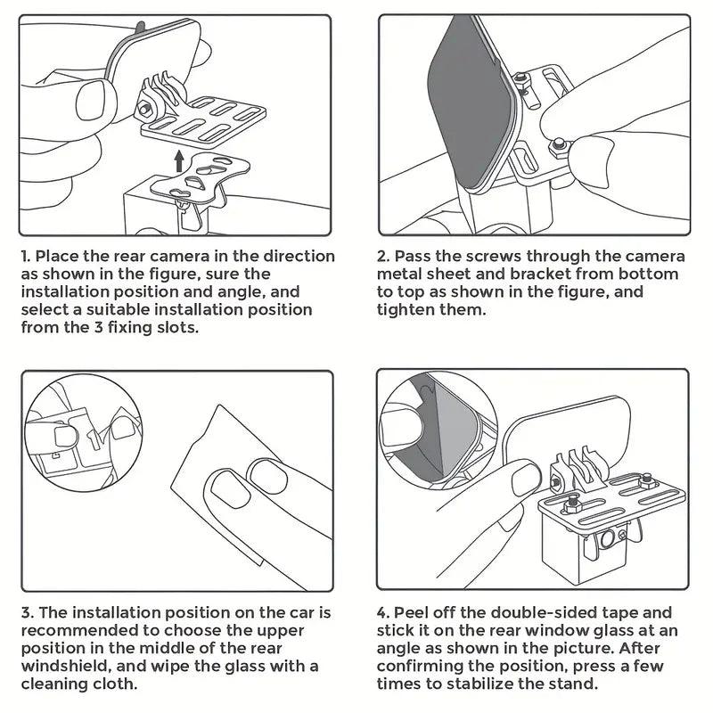 Universal Rear Camera Mount Bracket for AZDOME PG16 PG16S PG18S M550 M63 M01 Pro - Secure Rear Window Dash Cam Holder - Perfect for Road Trips, Uber, Lyft & Fleet Vehicles