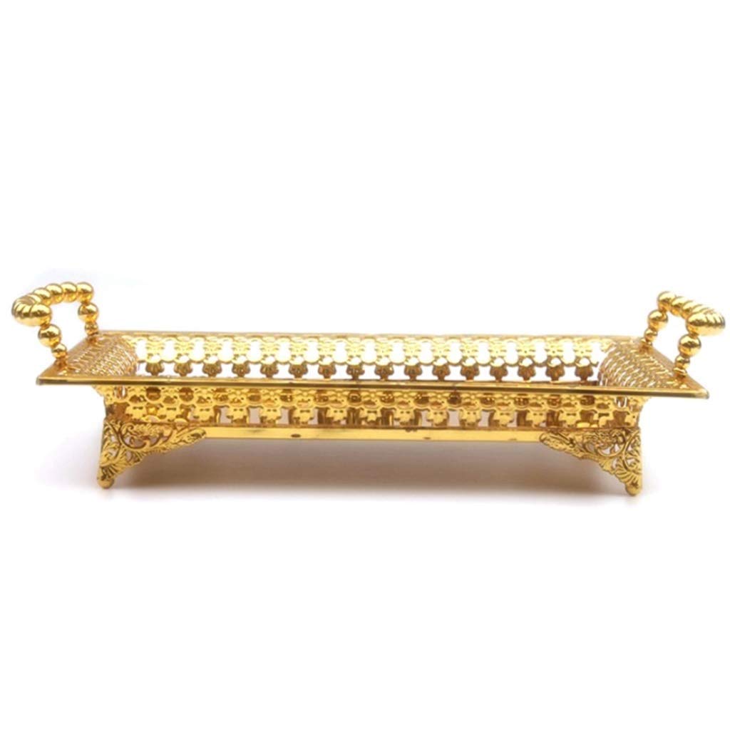 Luxury Gold European Fruit Plates - Elegant Home Cake Tray & Delicate Fruit Bowl for Dining Table Decor, Party Serving, Wedding Dessert Display (Gold)