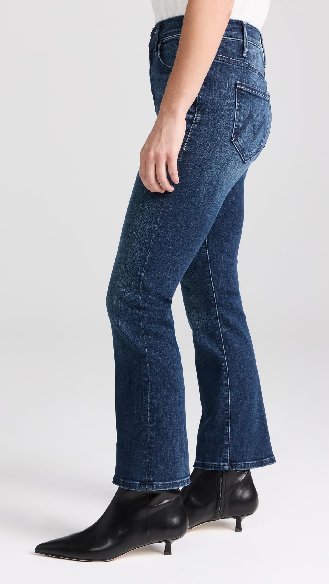 MOTHER Women's Petite Lil Hustler Ankle Jeans - High Waist Slim Fit Denim Pants for Casual Wear & Everyday Outfits