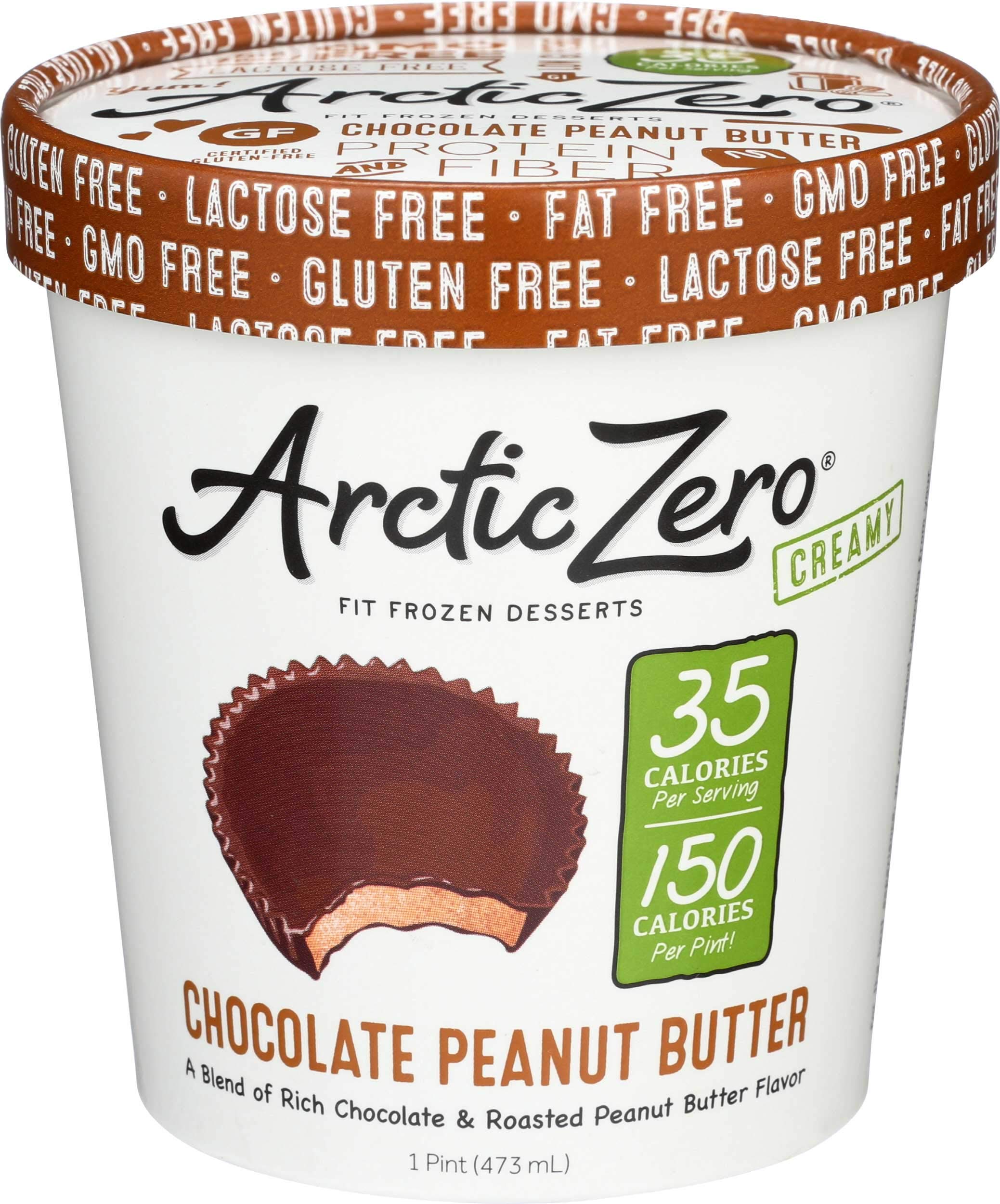 Arctic Zero Chocolate Peanut Butter Ice Cream - 16oz (8-Pack) | Low-Calorie Frozen Dessert | Perfect for Keto Diet, Weight Loss & Healthy Snacking