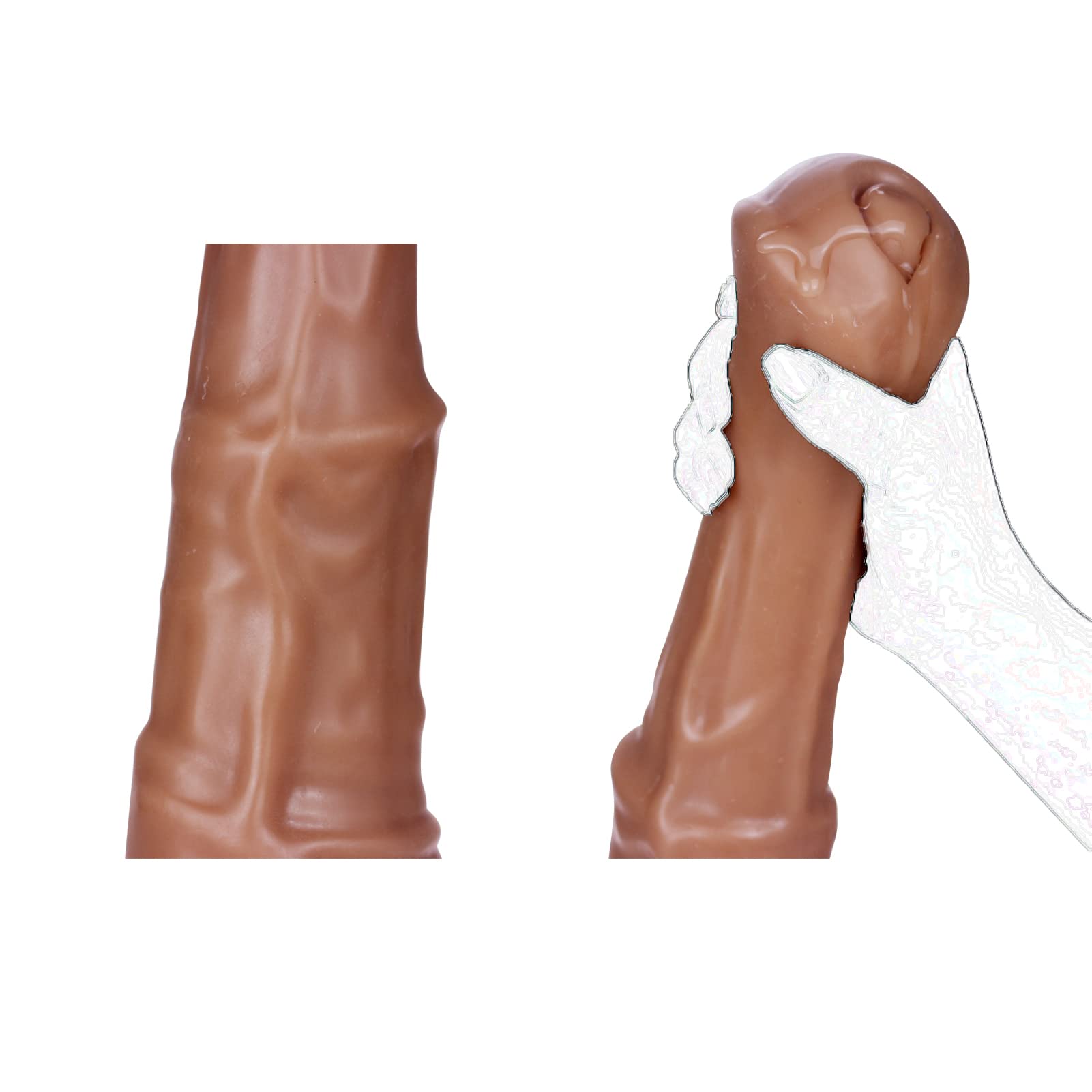 15 Inch Realistic Horse Dildo with Suction Cup - Extra Long Thick Thrusting Anal Sex Toy for Men & Gay Couples - Adult Pleasure Toy for BDSM, Roleplay & Solo Play (Brown)