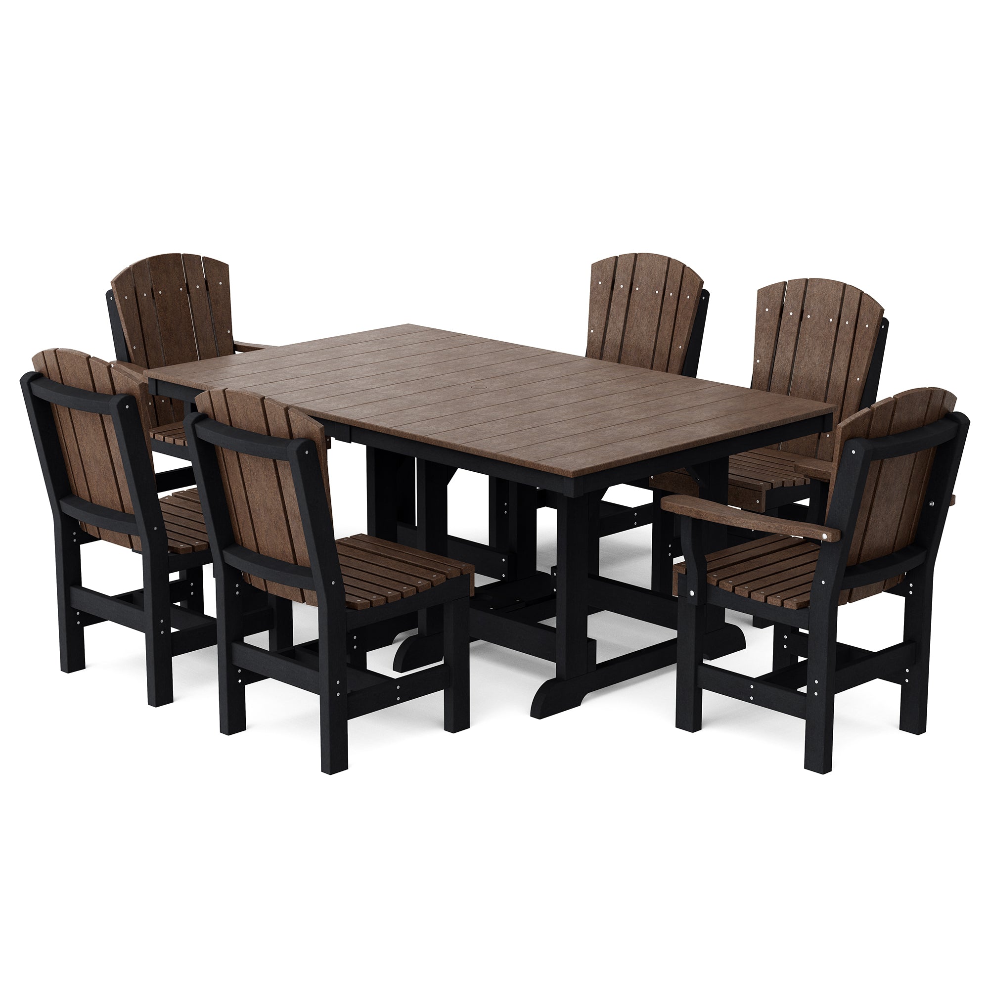 Heritage 7-Piece 44x72 Inch Dining Table Set with Chairs - Perfect for Family Gatherings, Dinner Parties & Outdoor Entertaining