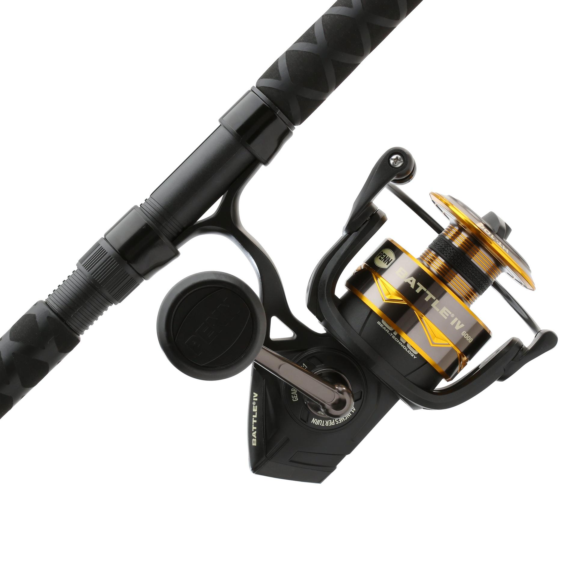 Battle IV Spinning Rod and Reel Combo - Premium Fishing Gear for Freshwater & Saltwater Anglers - Perfect for Bass, Trout, and Inshore Fishing Adventures