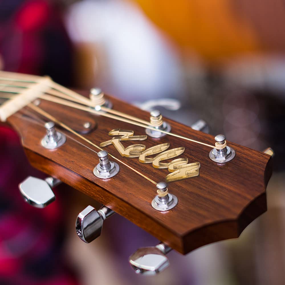Custom Acrylic Guitar Headstock Name Tag - Personalized Engraved Nameplate for Acoustic & Electric Guitars - Perfect for Musicians, Gifts & Instrument Identification
