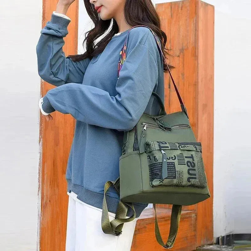 Stylish Patchwork Oxford Women's Backpack - Durable Laptop Bag for College, Work & Travel | Trendy School Backpack for Students & Professionals