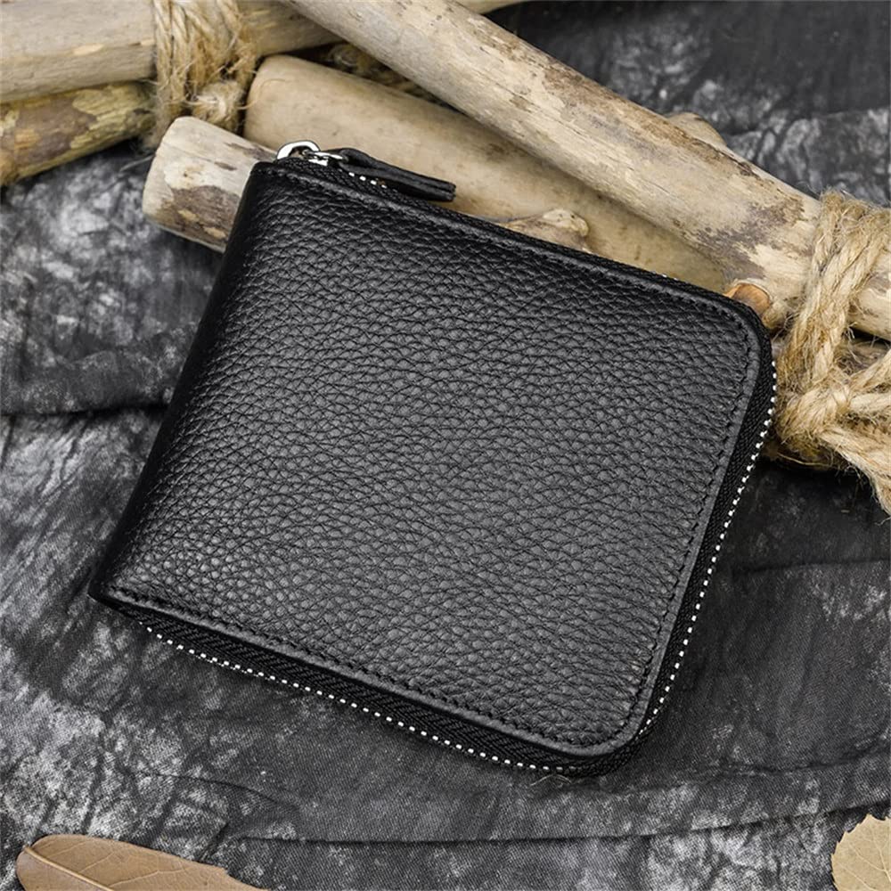Premium RFID Blocking Slim Wallet for Men - Large Capacity Zippered Multi-Card Holder with Coin Purse & Ticket Clip (11 x 9 x 2cm) - Perfect for Travel, Business & Everyday Use (Color: A)