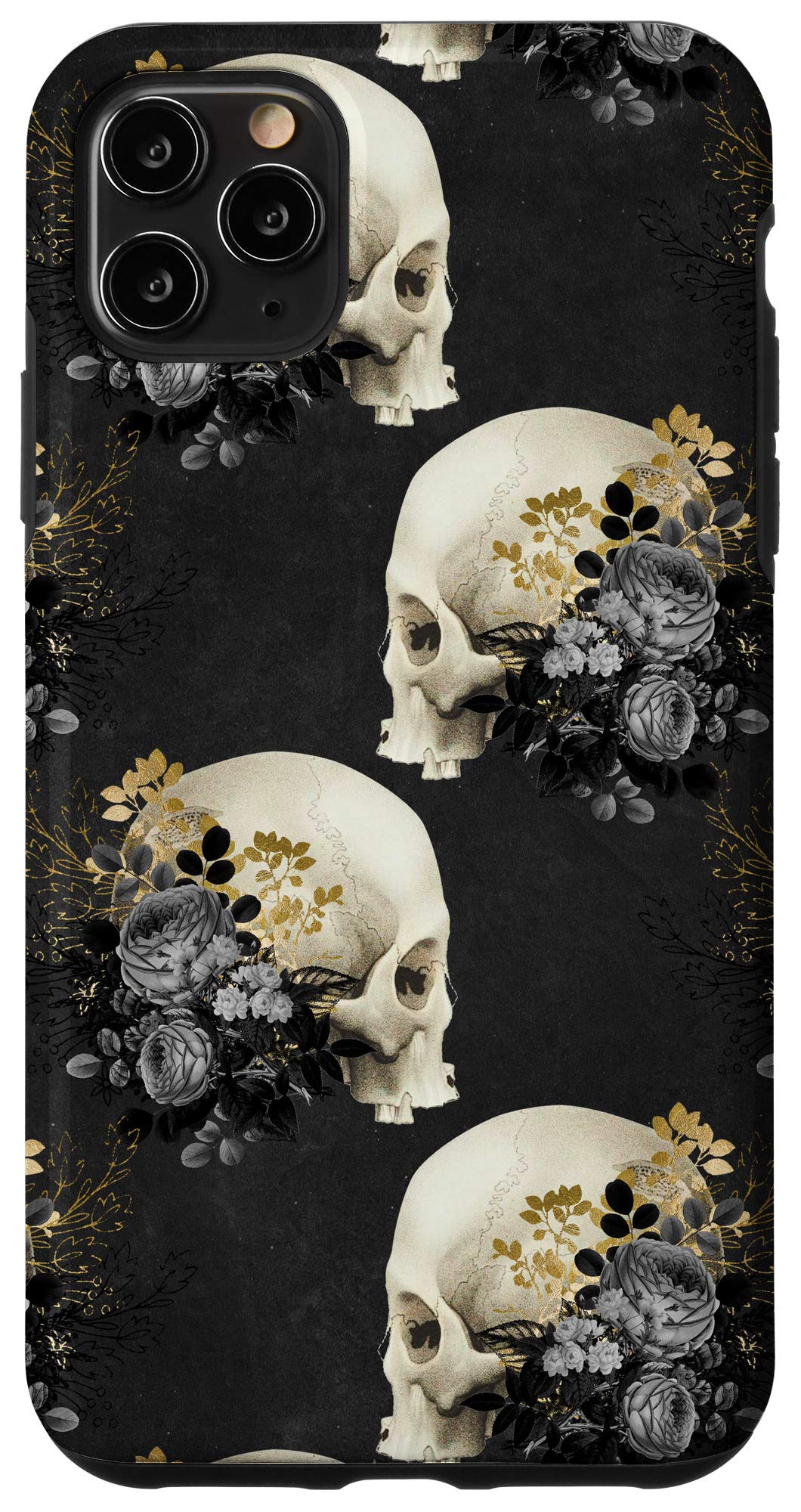 iPhone 11 Pro Max Gothic Case - Dark Skull & Floral Occult Design | Shockproof Protective Phone Cover for Women & Men | Perfect for Goth Style, Halloween, Concerts & Alternative Fashion