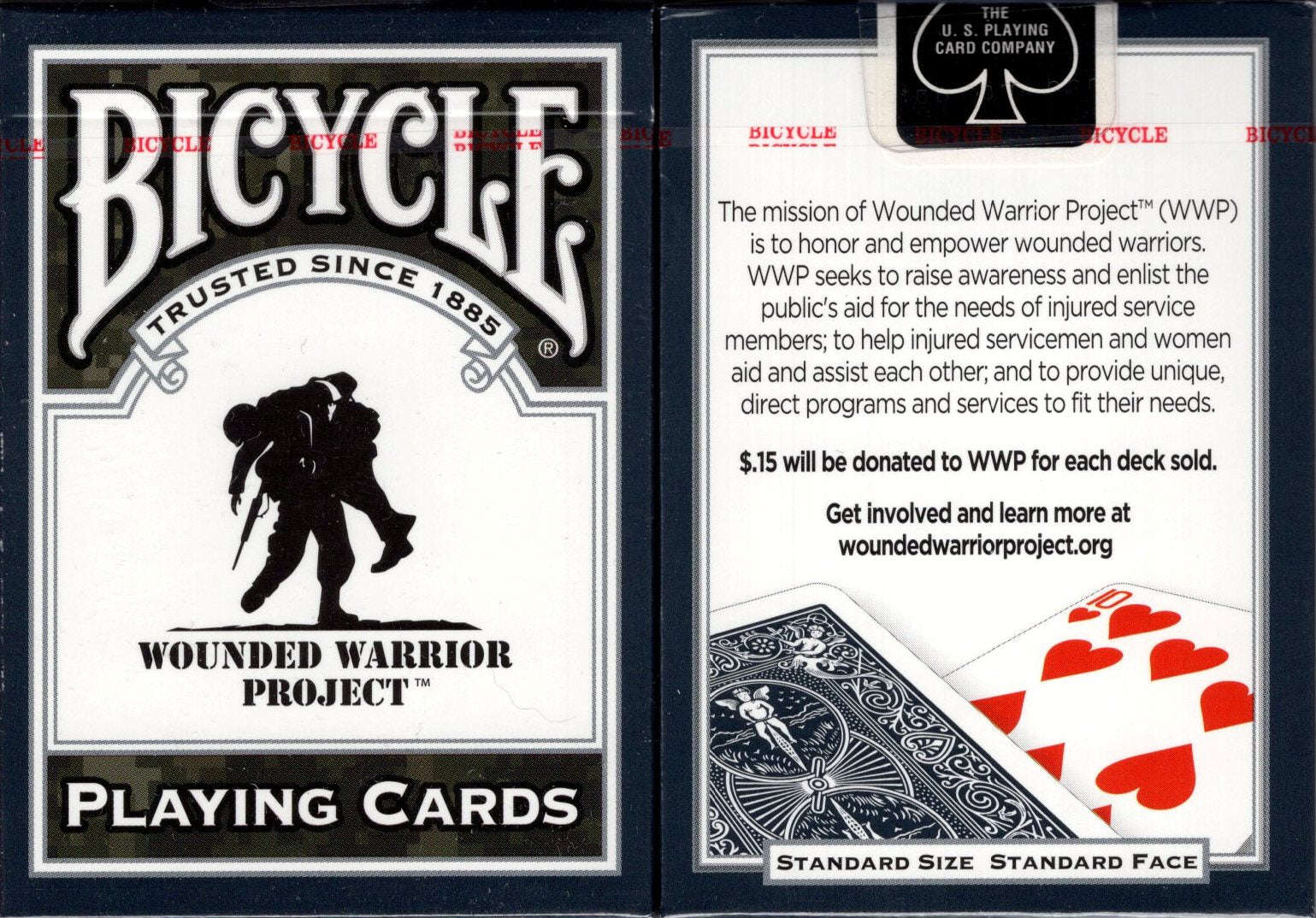 Wounded Warrior Bicycle Playing Cards - Patriotic Poker Deck for Veterans & Collectors - Perfect for Game Nights, Fundraisers & Patriotic Events