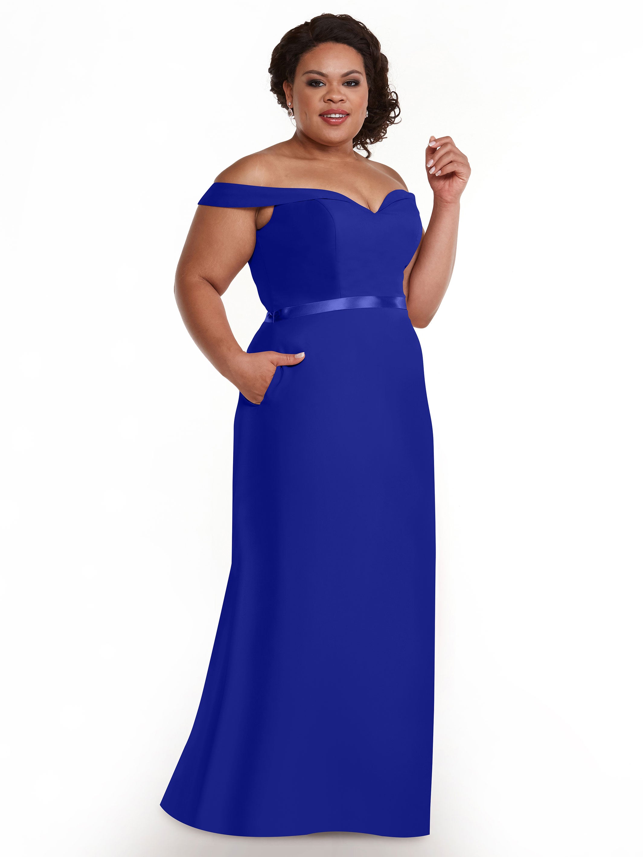 Elegant Off-The-Shoulder Chiffon A-Line Bridesmaid Dress with Sash - Perfect for Weddings, Formal Events & Special Occasions