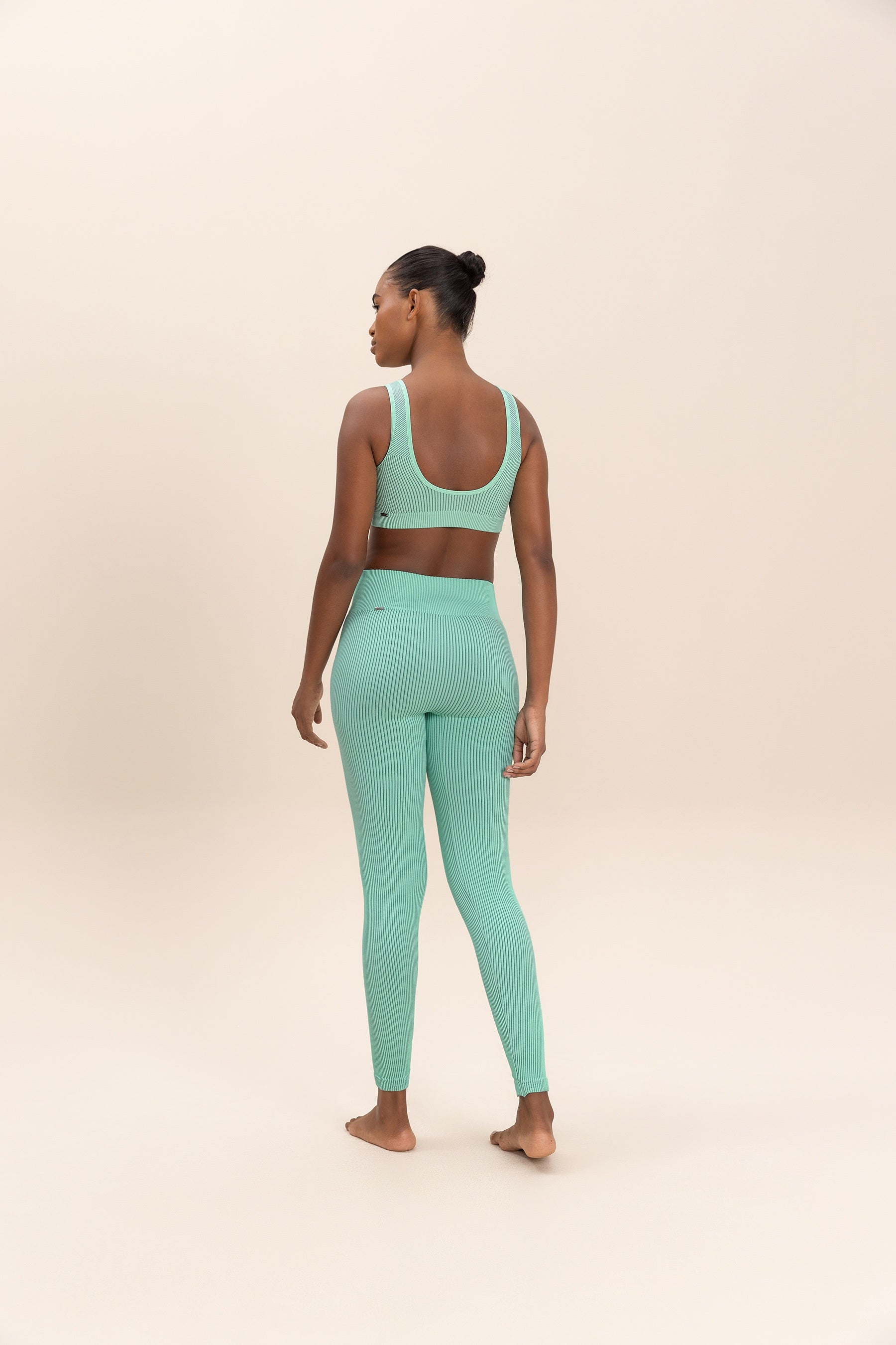 High Waist Rib Classic Seamless Leggings for Women - Soft Stretchy Yoga Pants - Perfect for Workout, Running, Lounge & Everyday Wear